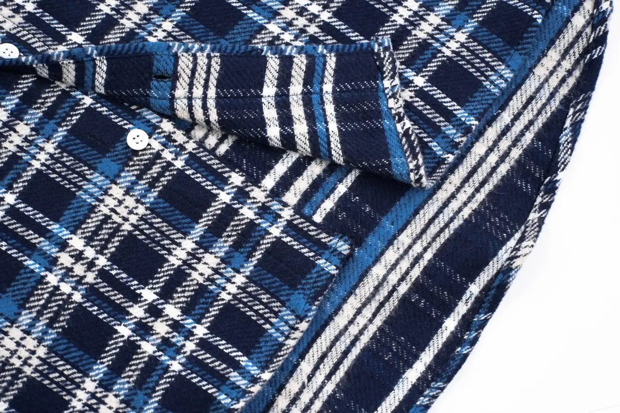 CELINE Blue White Plaid Triomphe Flannel Shirt product photo from LabelPicks