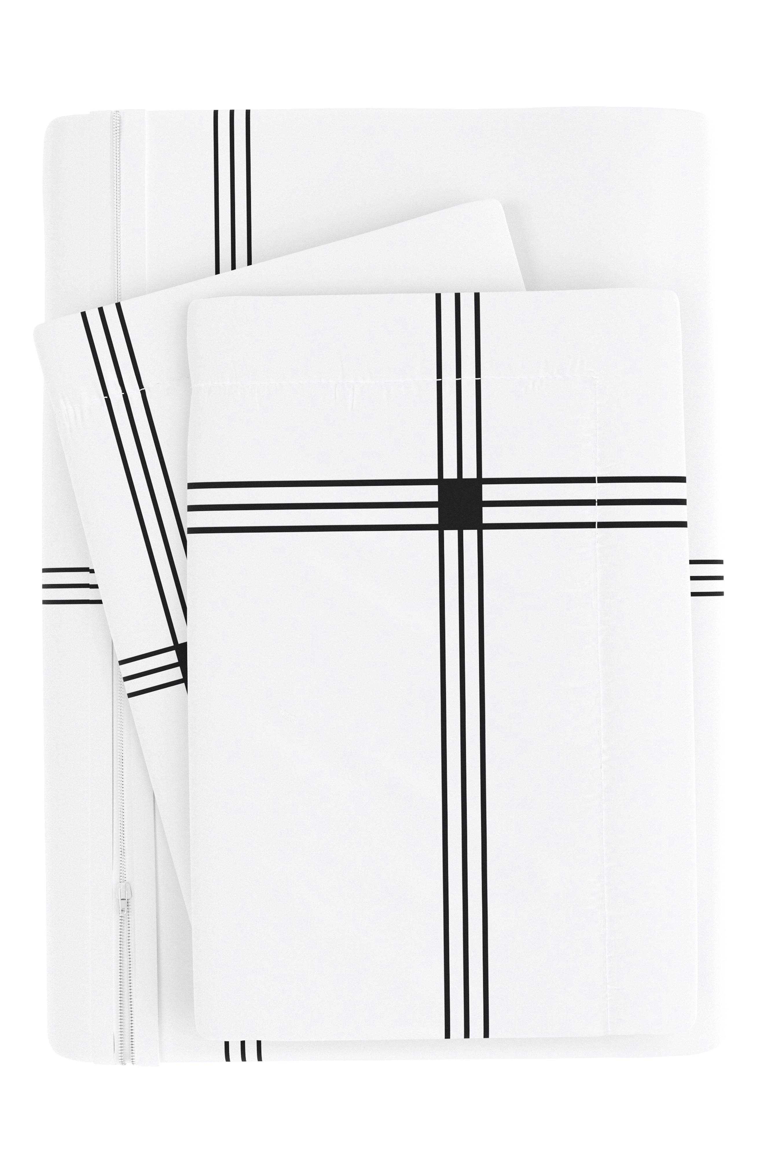 HOMESPUN Premium Ultra Soft Grid 3-Piece Duvet Cover Set