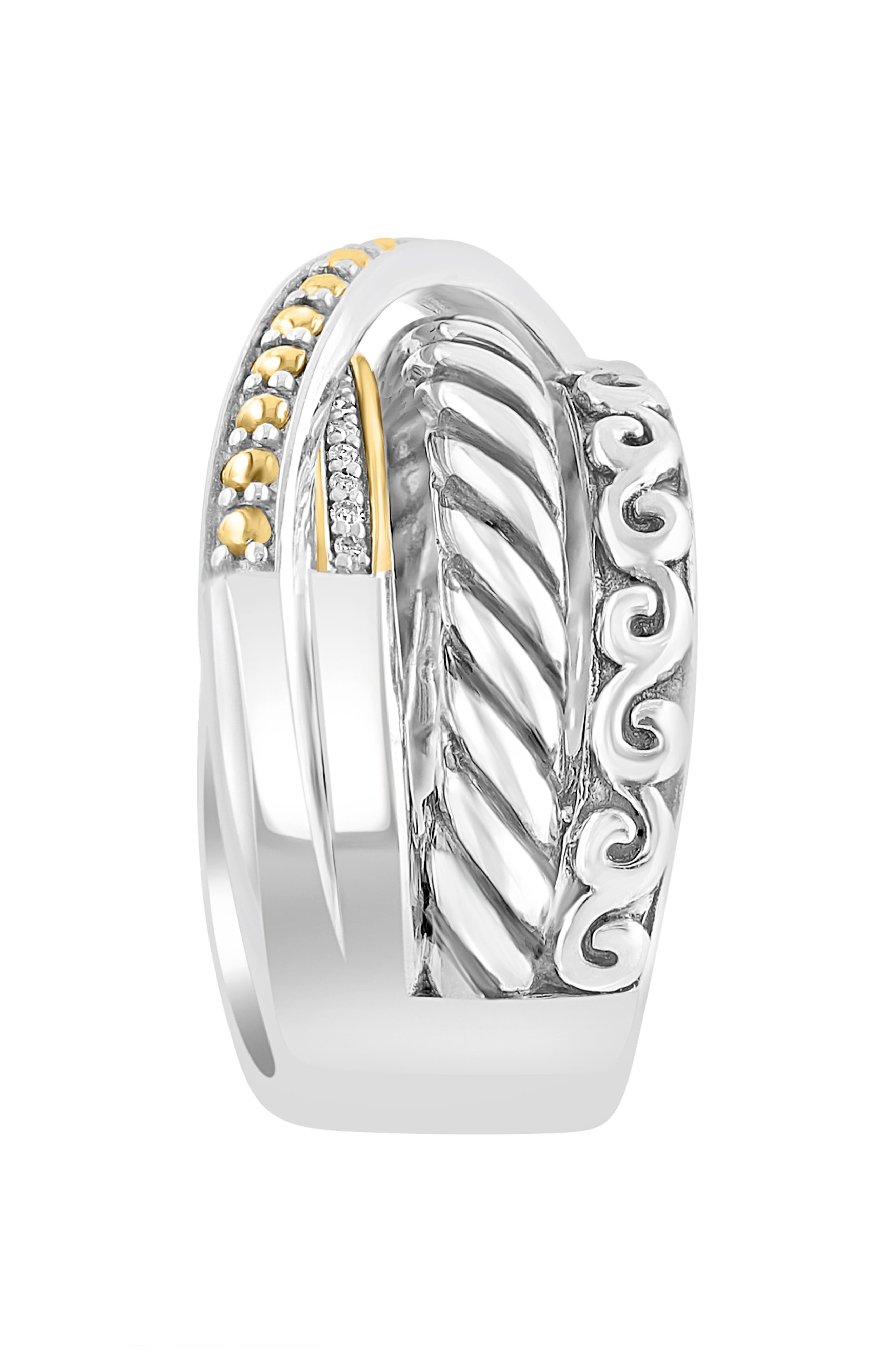 EFFY Sterling Silver & 18K Gold Crisscross Ring