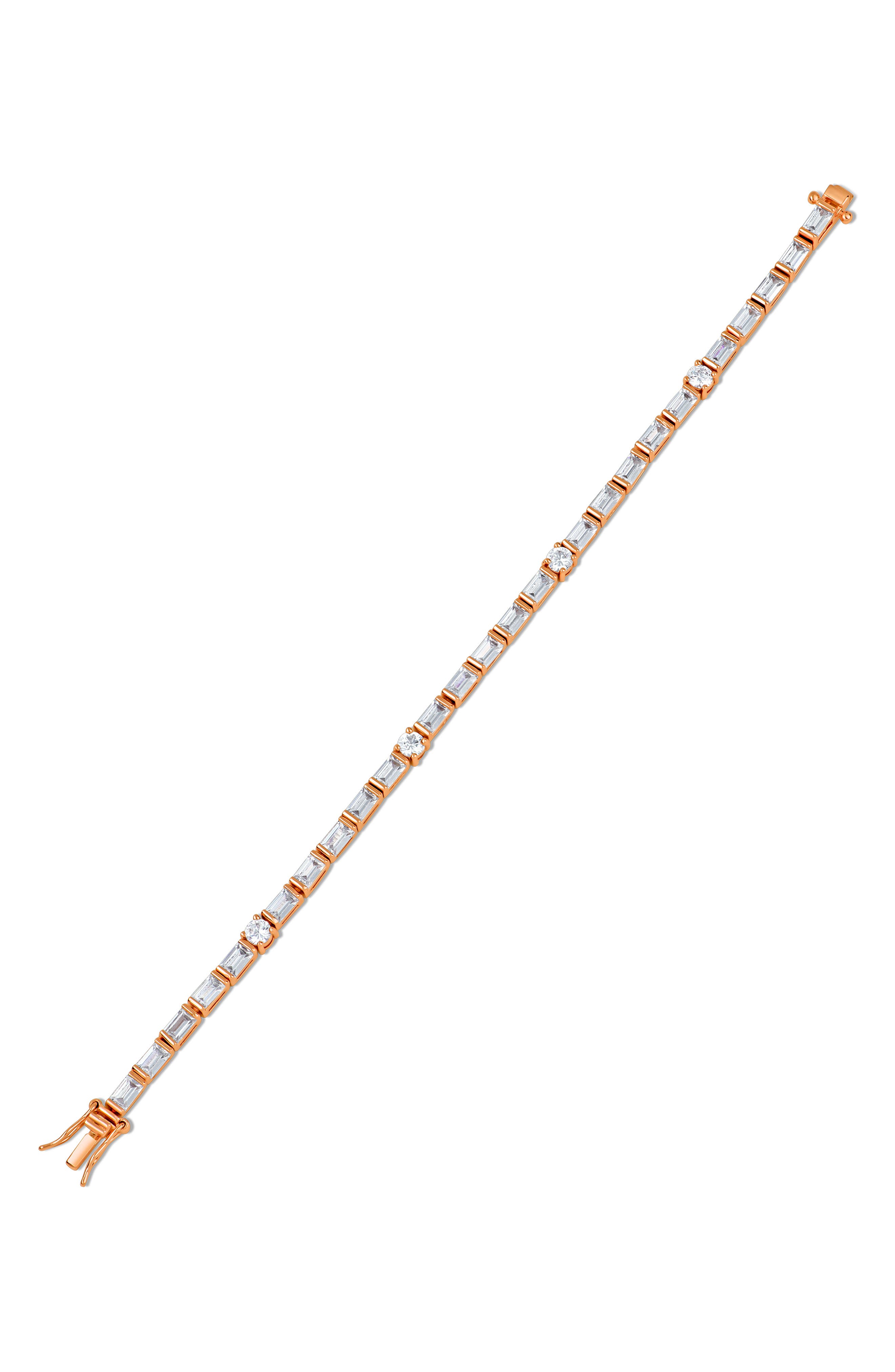 CZ by Kenneth Jay Lane Baguette & Round Cubic Zirconia Tennis Bracelet
