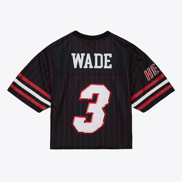 Dwyane Wade Miami Heat  x DANNIJO Women's Cropped Football Fashion Jersey - Black