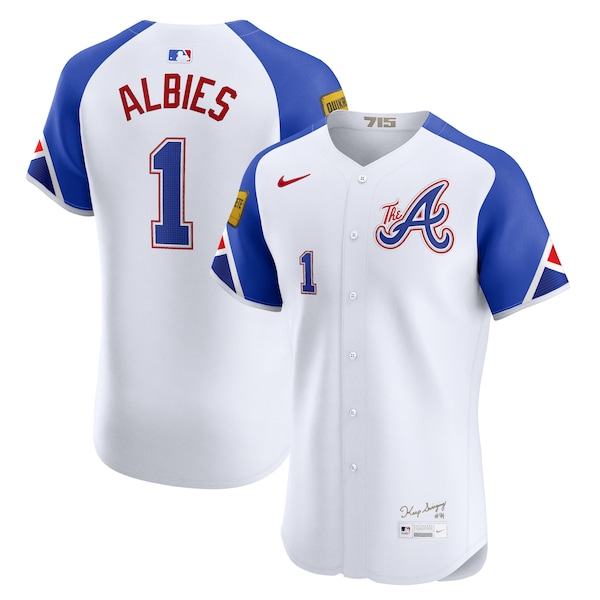Ozzie Albies Atlanta Braves Nike City Connect Elite Jersey - White