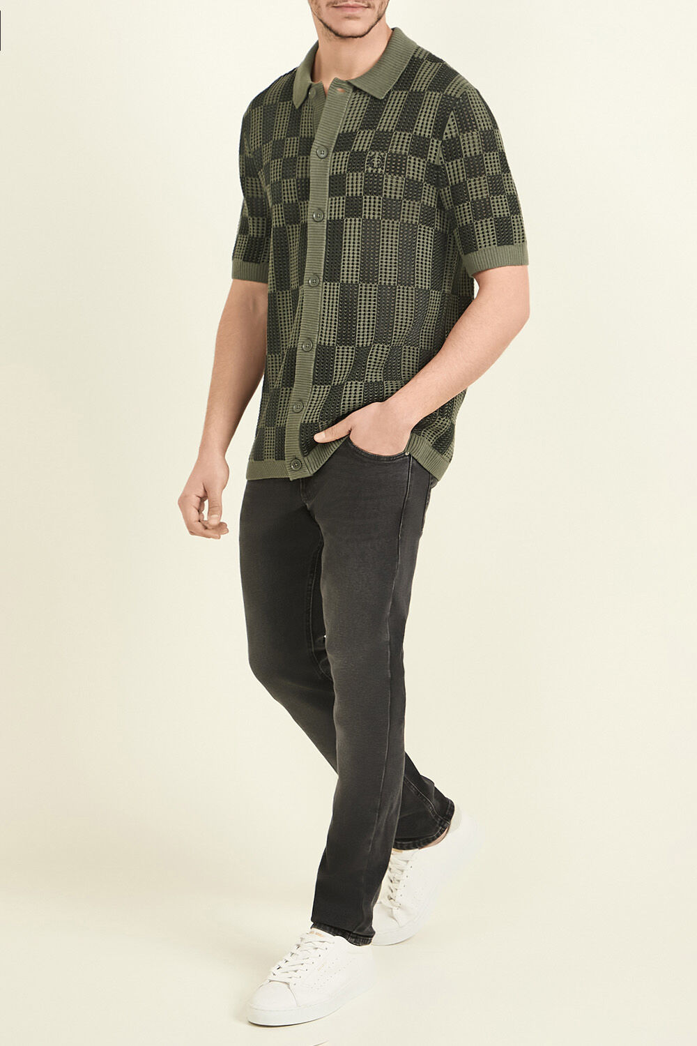FRED PERRY חולצת כפתורים ארוגה