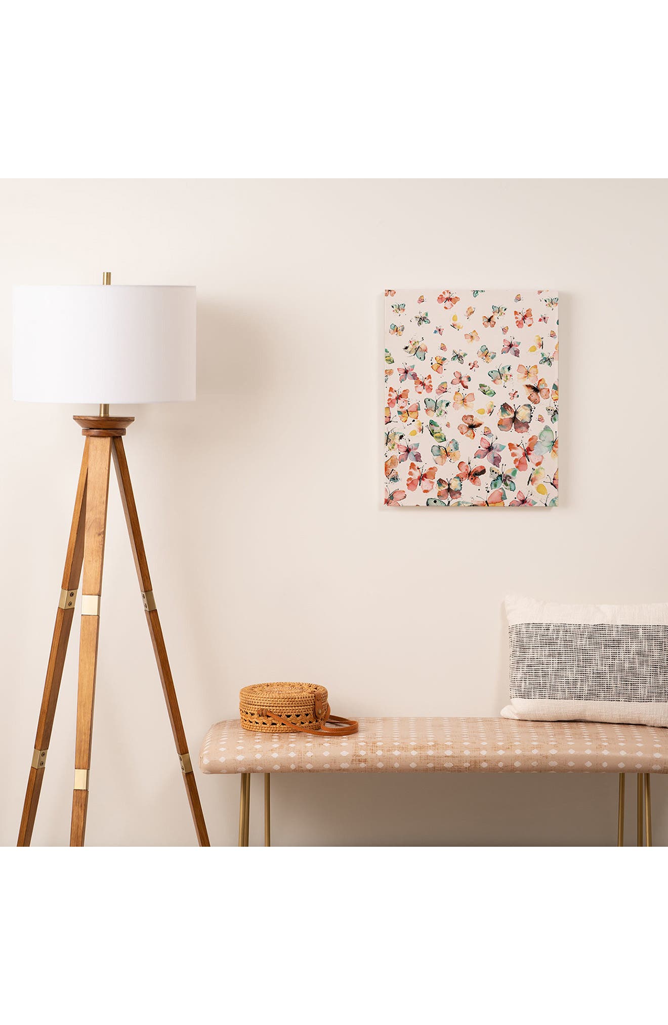 Deny Designs Ninola Design Butterfly Watercolor Canvas Wall Art