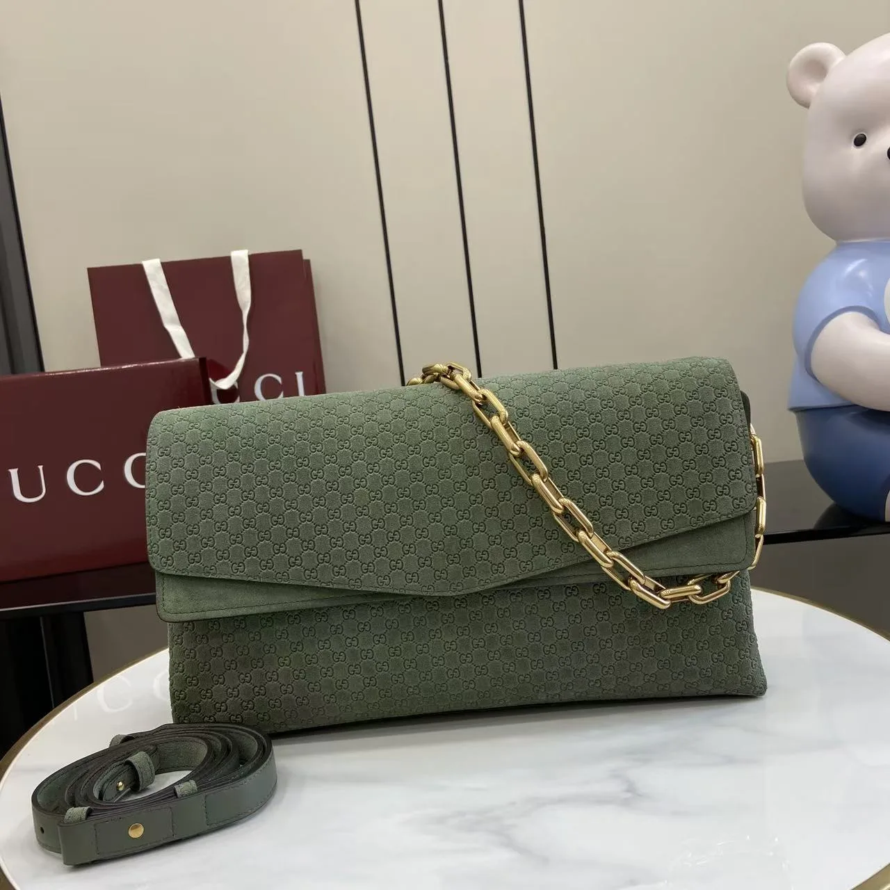 Gucci Green GG Supreme Canvas Shoulder Bag product photo from LabelPicks