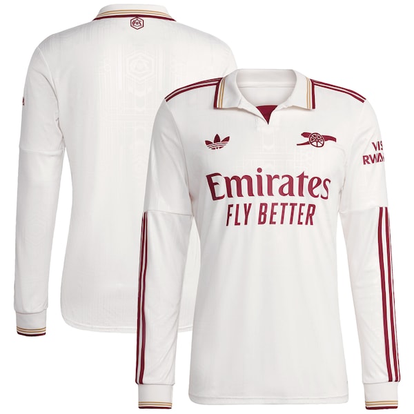Arsenal adidas 2025/26 Third Replica Long Sleeve Jersey - White/Blue/Red