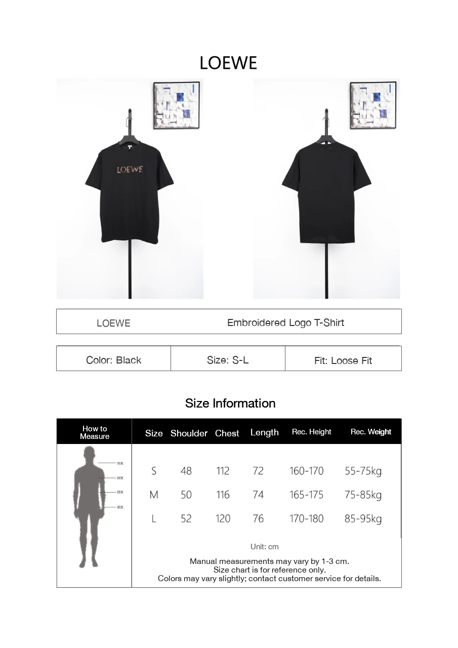 LOEWE Black Gradient Logo Embroidered T-Shirt product photo from LabelPicks