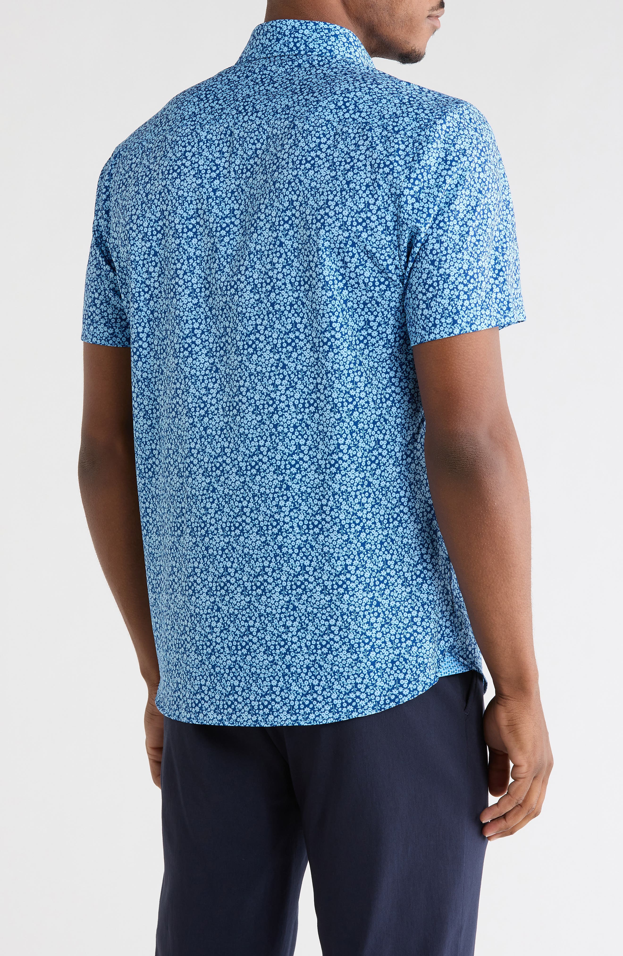 CONSTRUCT Floral Short Sleeve Woven Button-Down Shirt