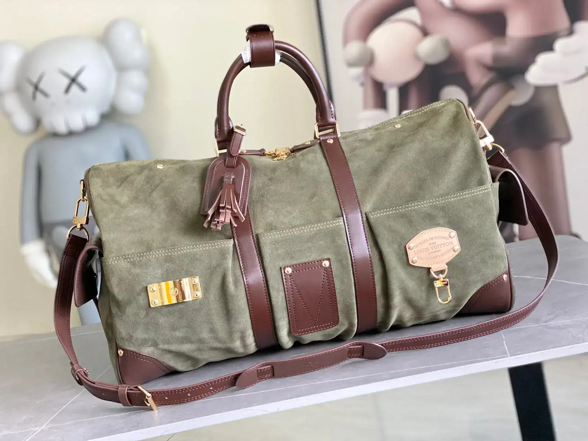 Louis Vuitton Green Keepall Calfskin Tote Bag product photo from LabelPicks