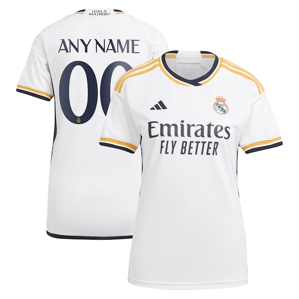 Los Merengues adidas Women's 2023/24 Home Replica Custom Jersey - White