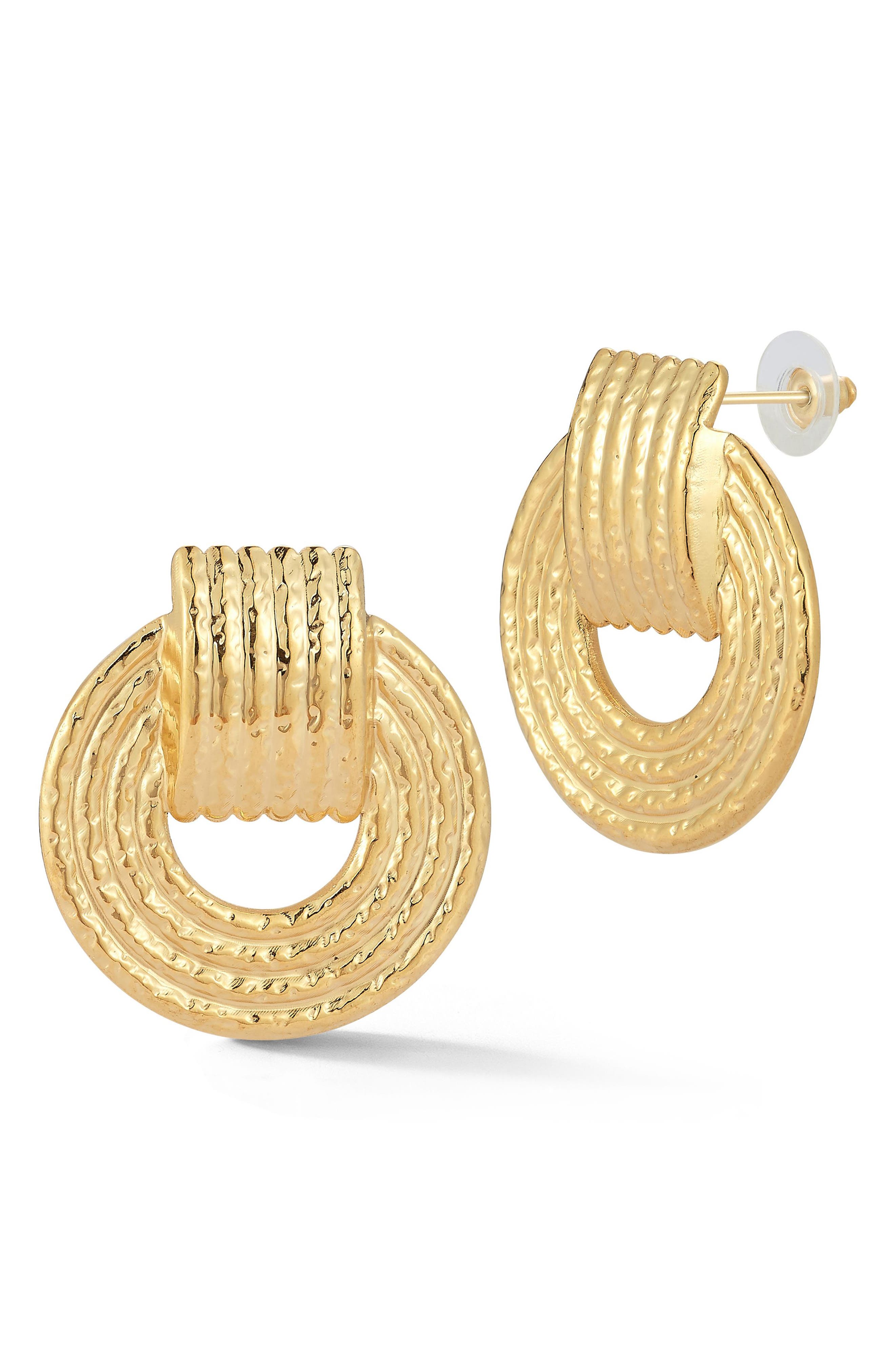 SPHERA MILANO Ribbed Frontal Hoop Earrings