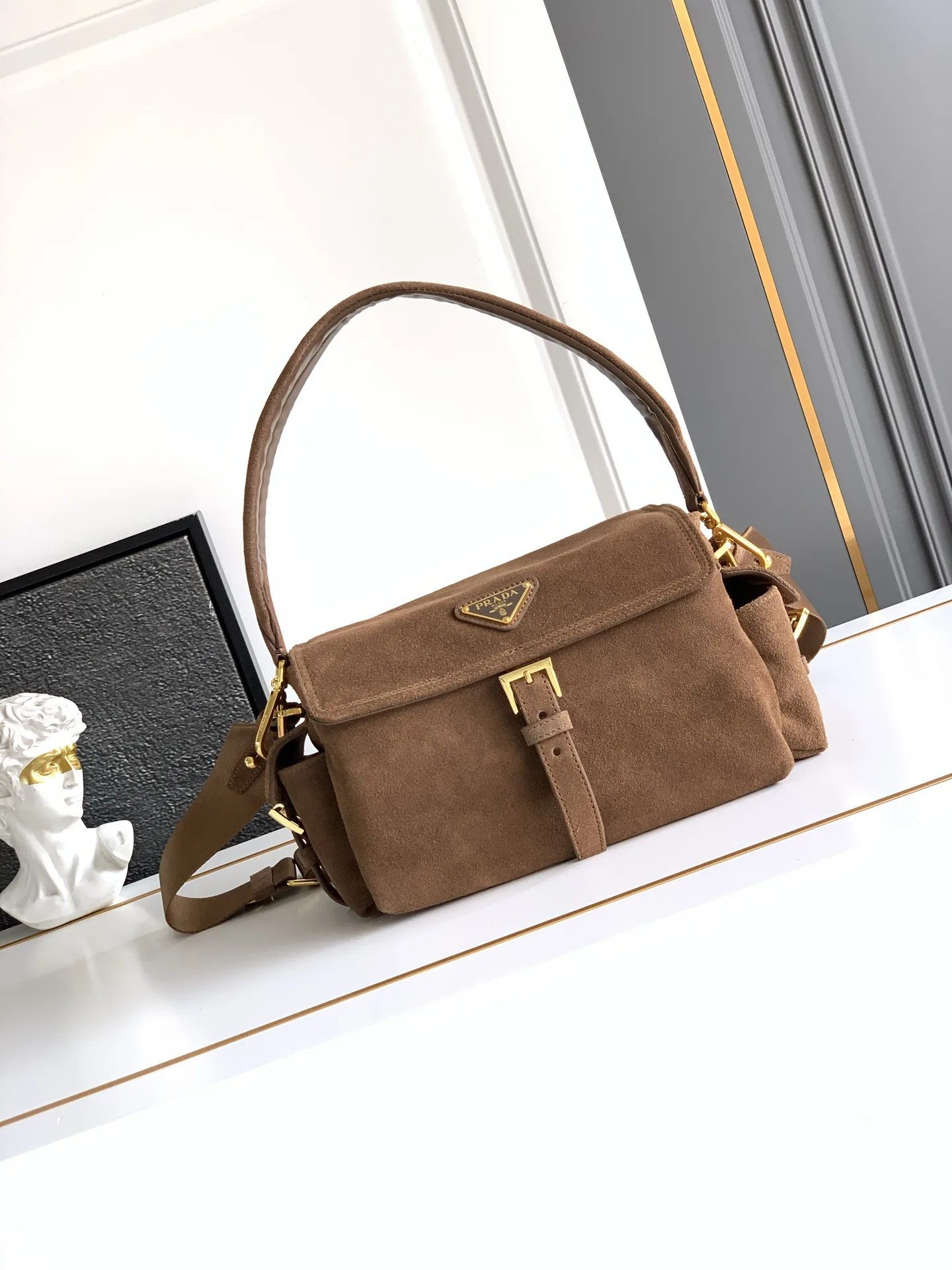 Prada Suede Leather Crossbody Bag product photo from LabelPicks