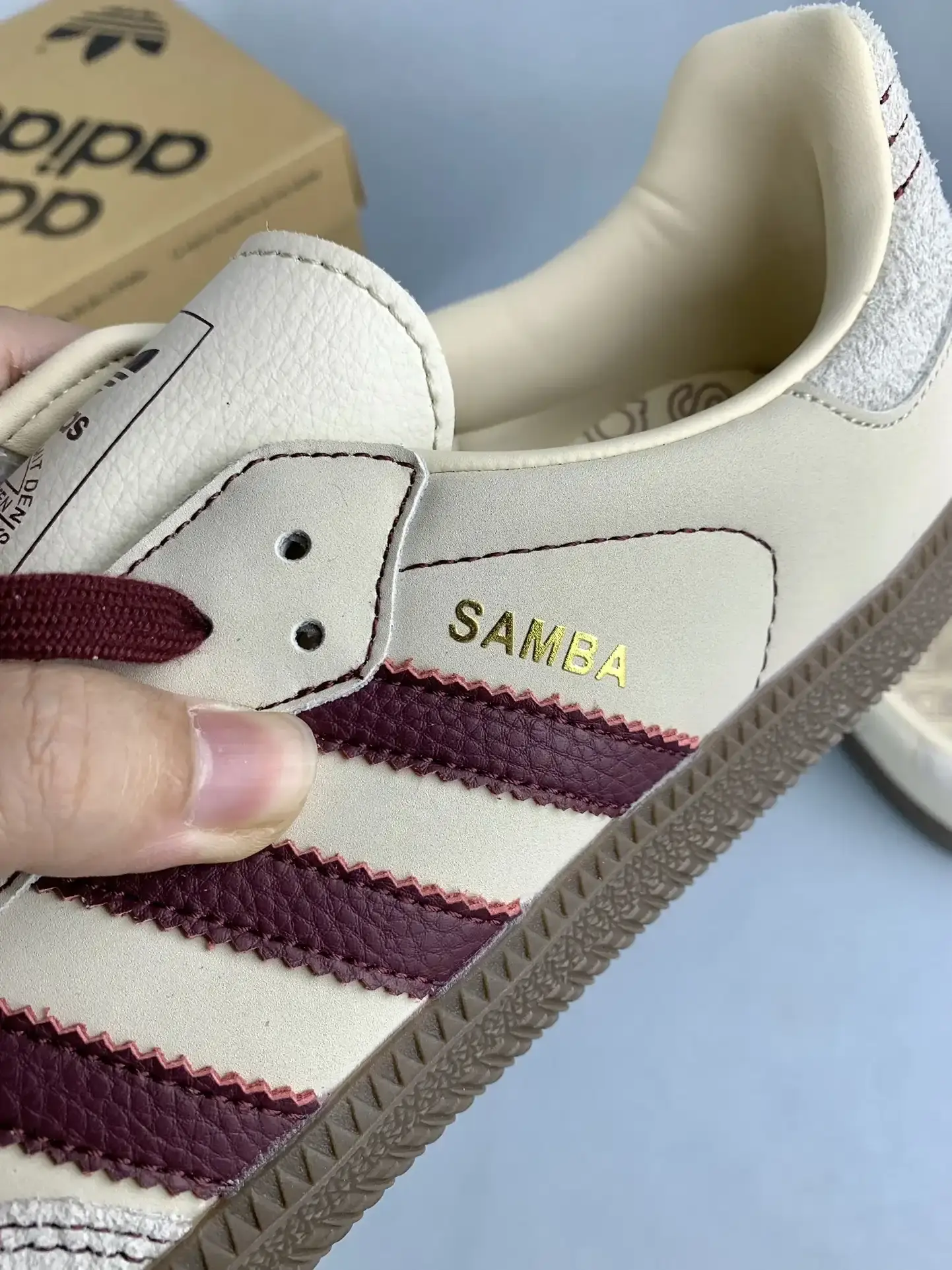 adidas Samba OG Beige Burgundy Shoes product photo from LabelPicks