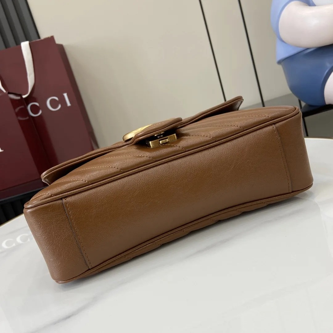 Gucci Brown Marmont GG Supreme Canvas Shoulder Bag product photo from LabelPicks