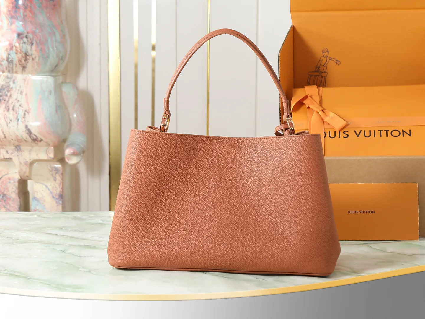 Louis Vuitton Capucines Brown Calfskin Top Handle Bag product photo from LabelPicks