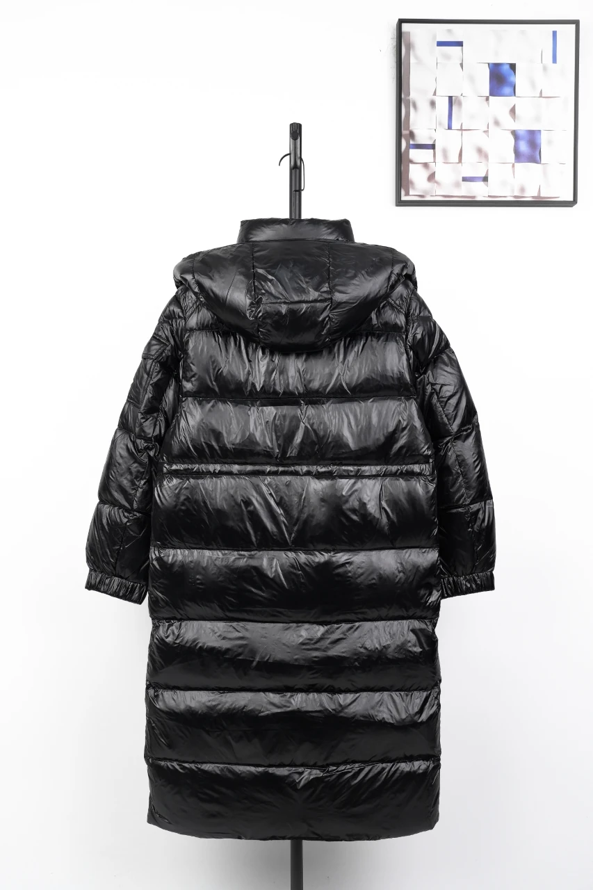 Moncler Black Glossy Maya Long Down Coat product photo from LabelPicks