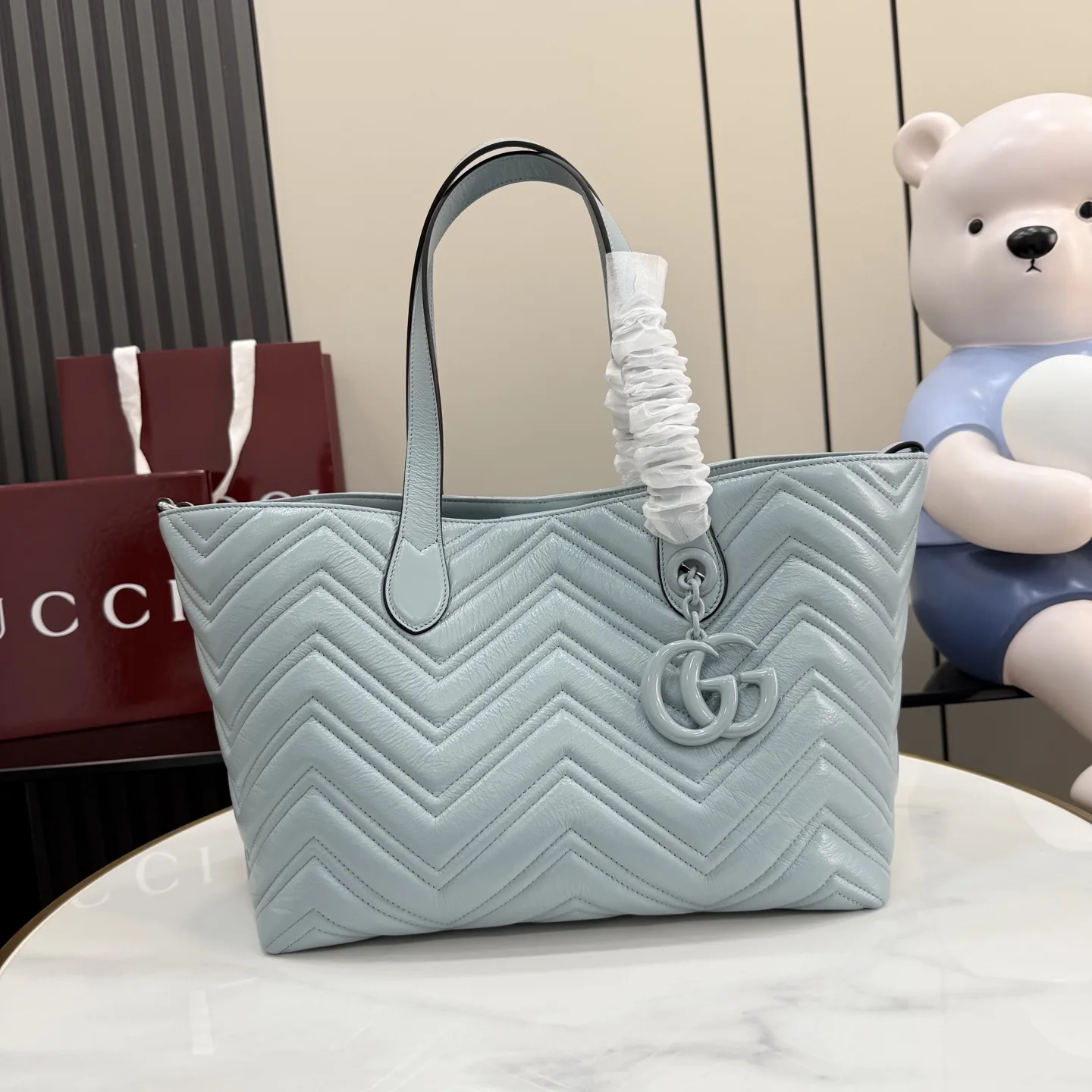Gucci Blue Marmont GG Supreme Canvas Tote Bag product photo from LabelPicks