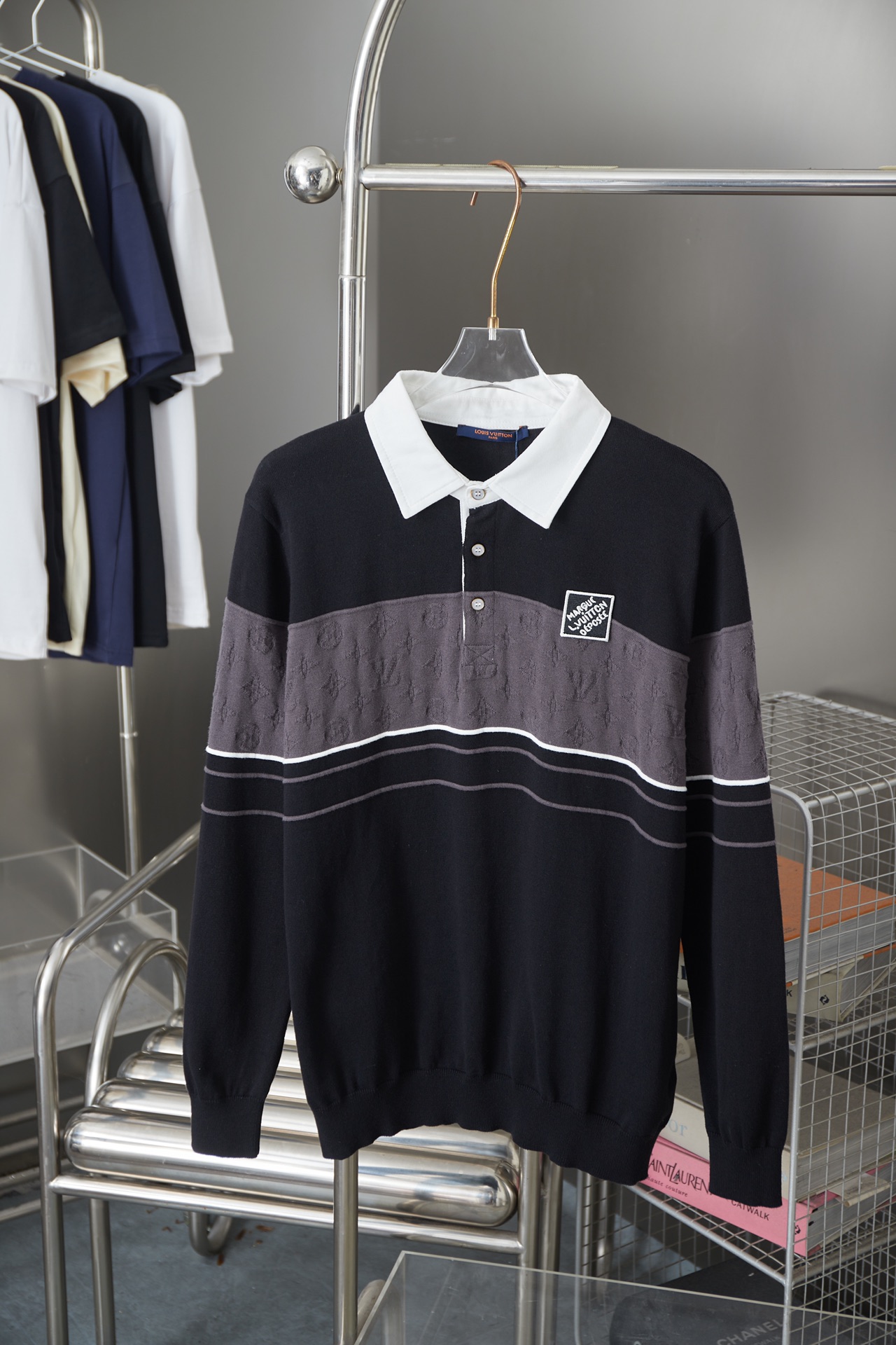 Personalized Splicing Long Sleeve Knitted Sweater