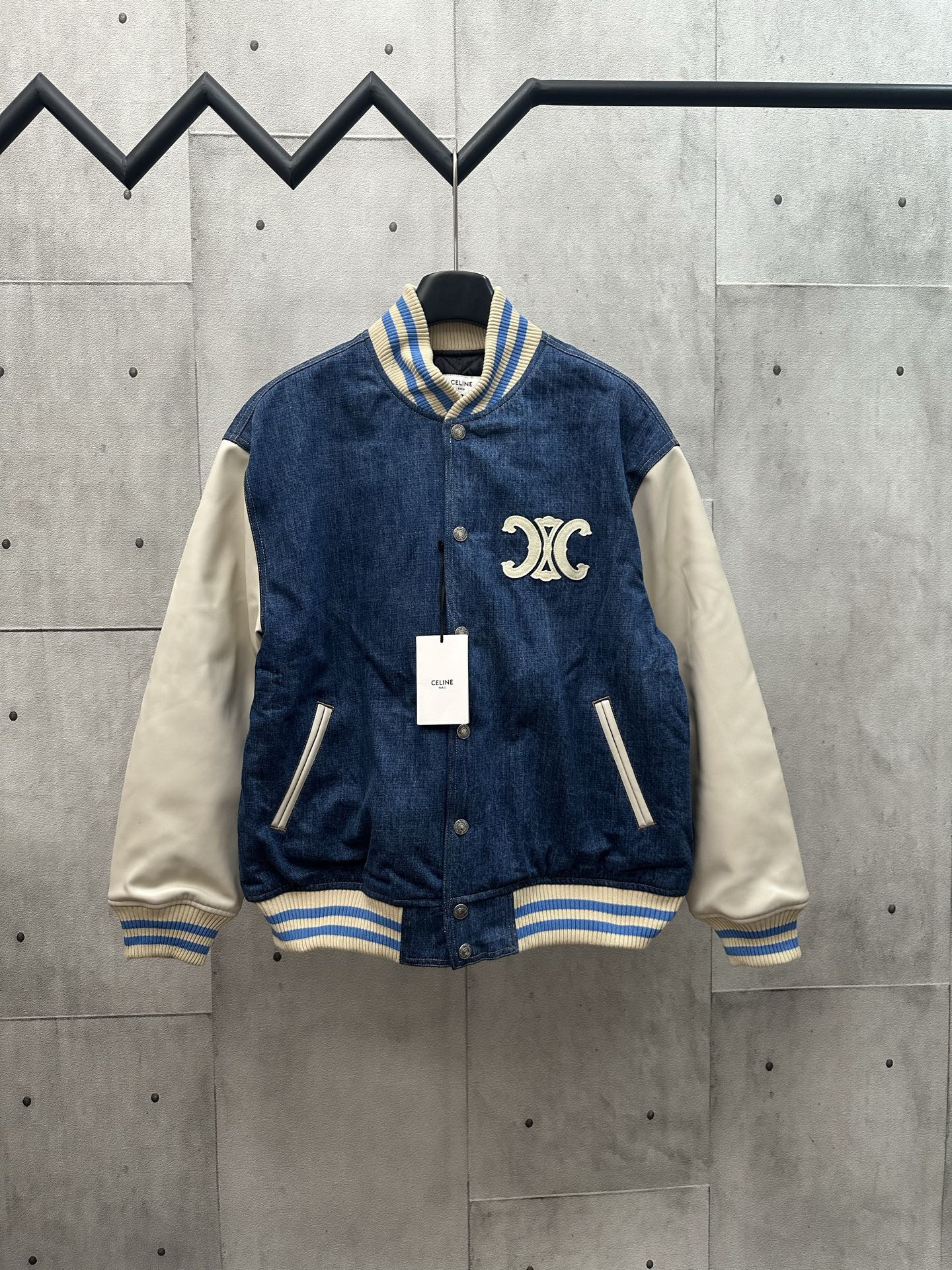 0904 Vintage print layers denim jacket