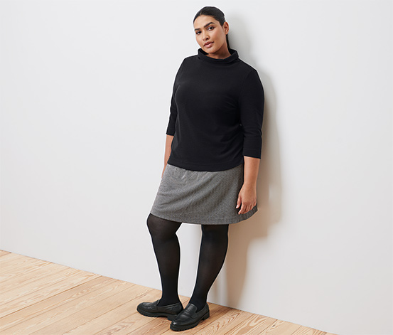 Sweatshirt mit 3/4-Arm, schwarz