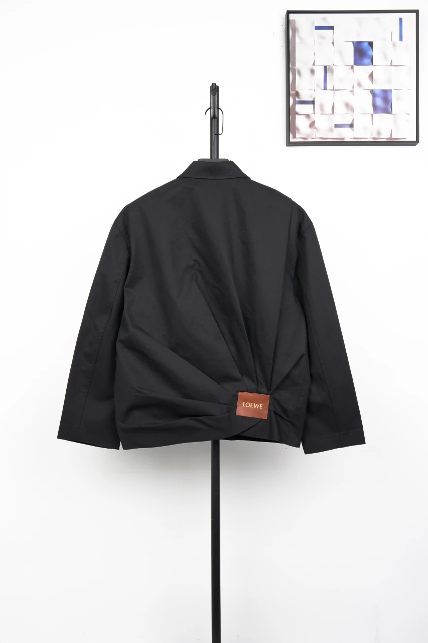LOEWE Black Pleated Back Zip Jacket product photo from LabelPicks