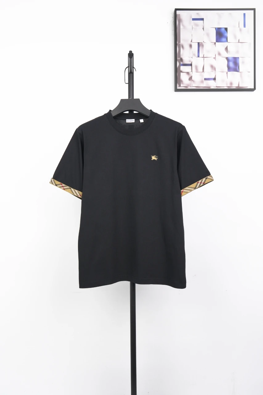 Burberry Black Check Sleeve Trim Crewneck T-Shirt product photo from LabelPicks