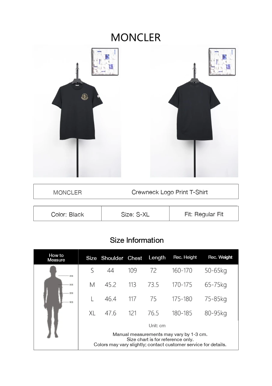 Moncler Black Flocked Logo T-Shirt product photo from LabelPicks