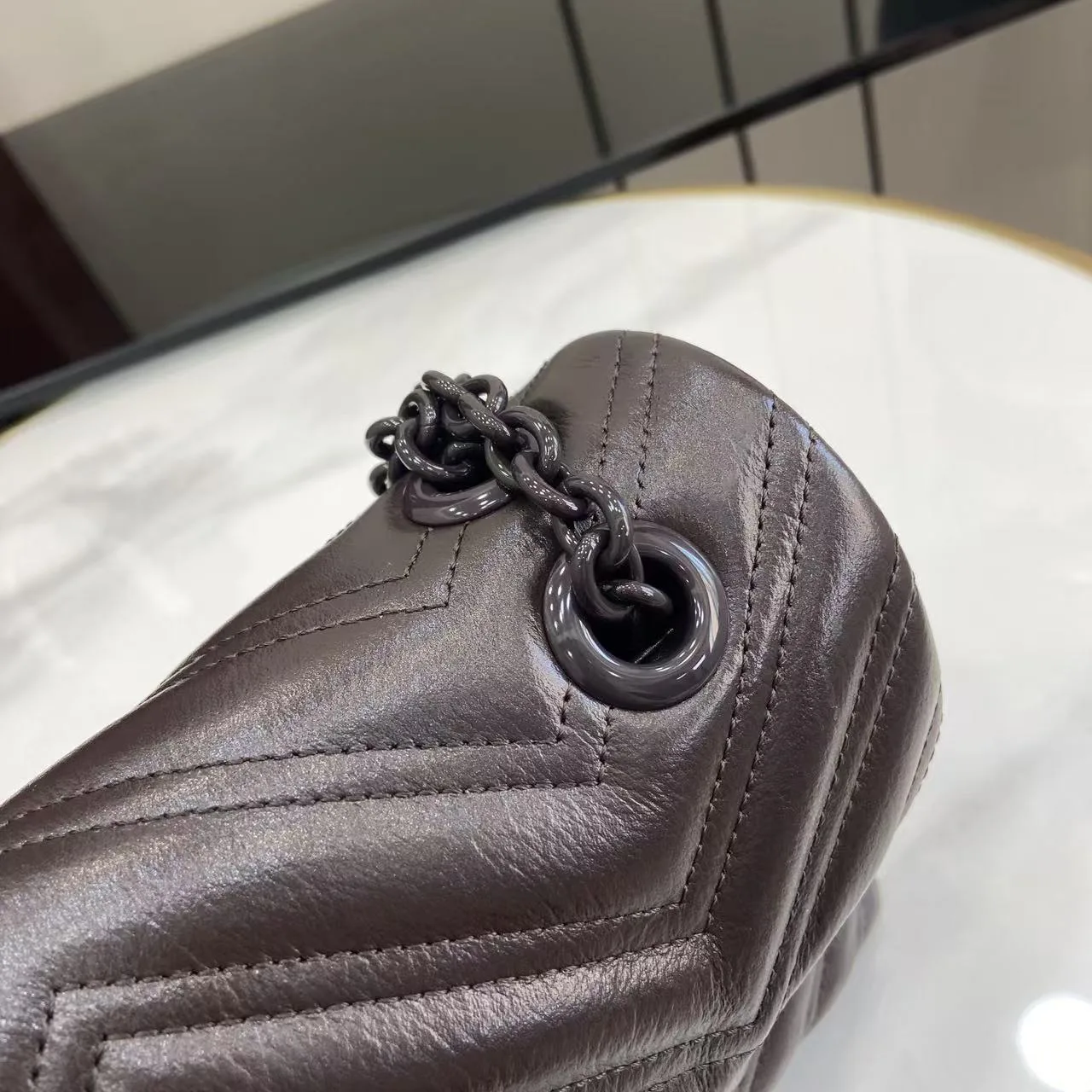 Gucci Marmont Brown GG Supreme Canvas Shoulder Bag product photo from LabelPicks