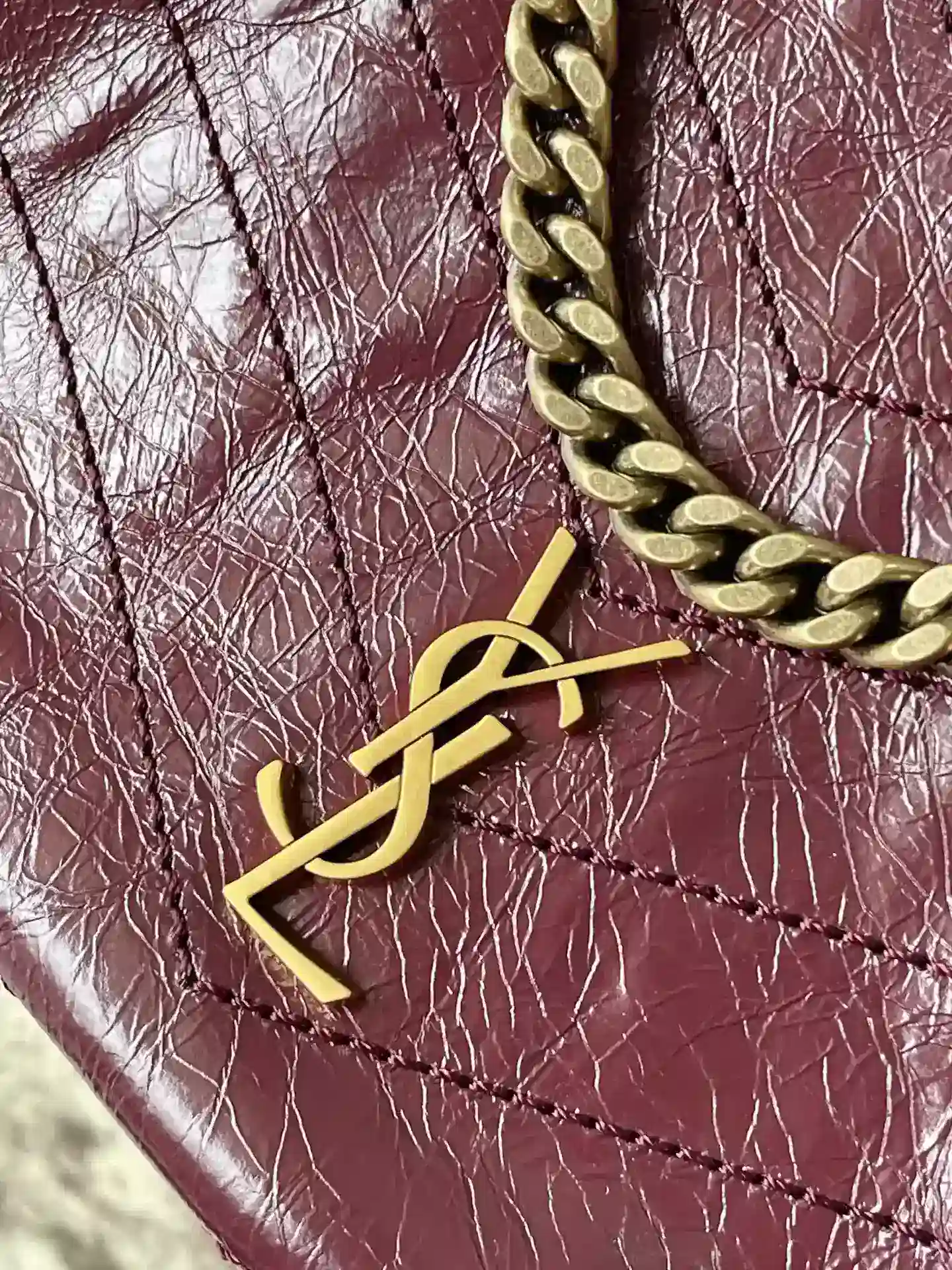 Saint Laurent Niki Burgundy Calfskin Tote Bag product photo from LabelPicks