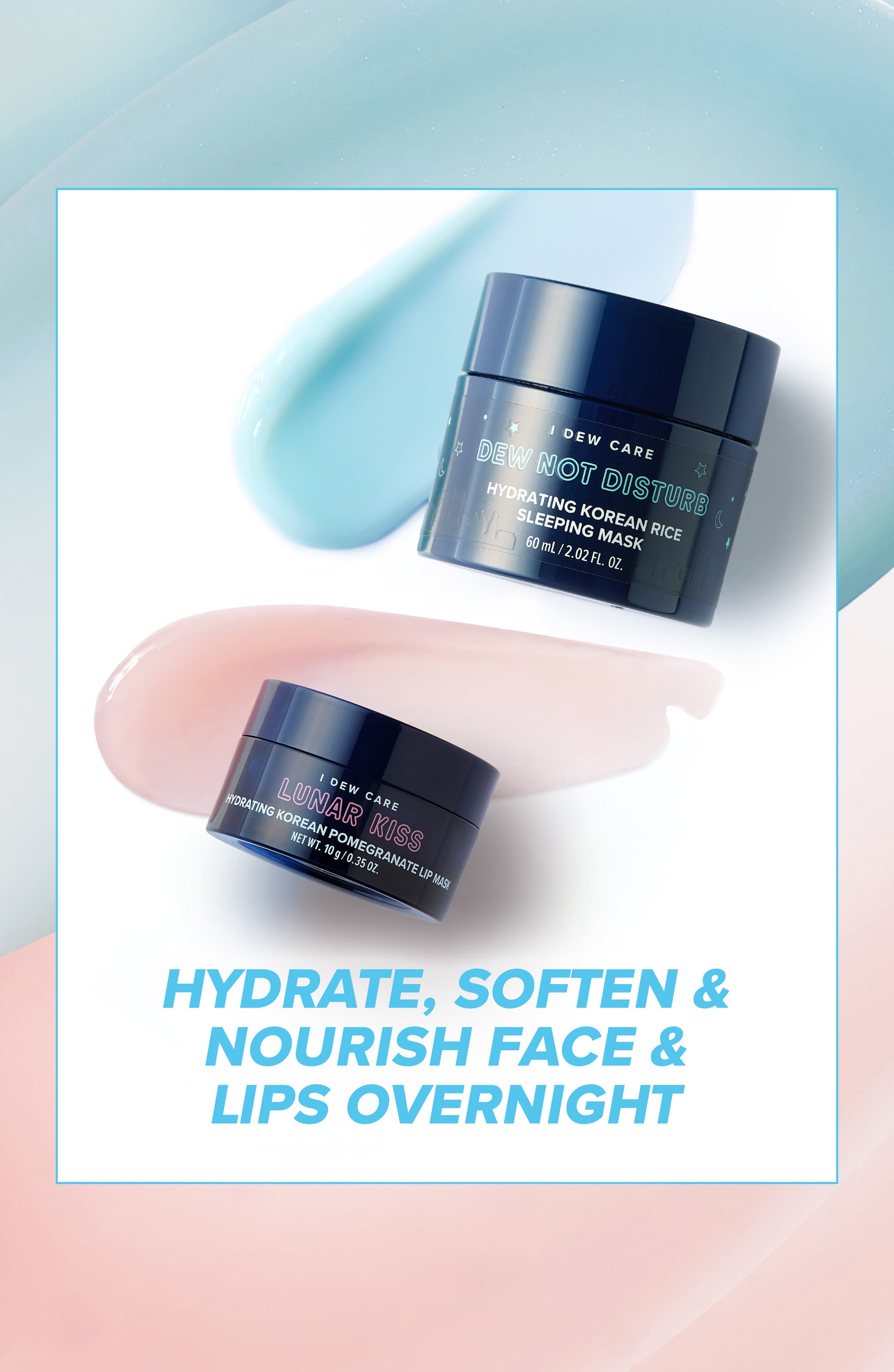 I DEW CARE Dew After Dark Hydrating Overnight Face Mask, Lip Mask & Sleep Mask Set