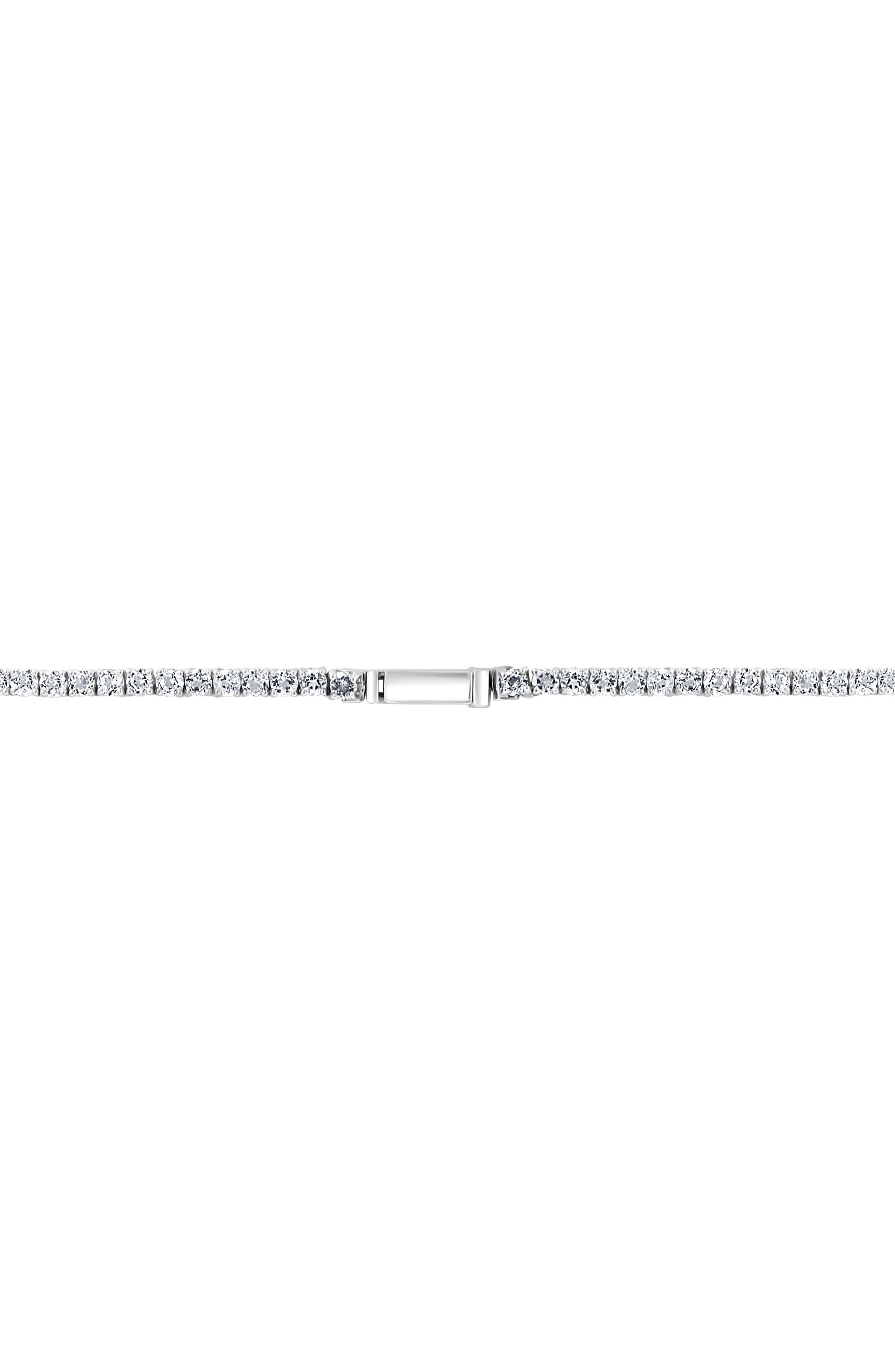 EFFY Men's Sterling Silver White Topaz Tennis Necklace