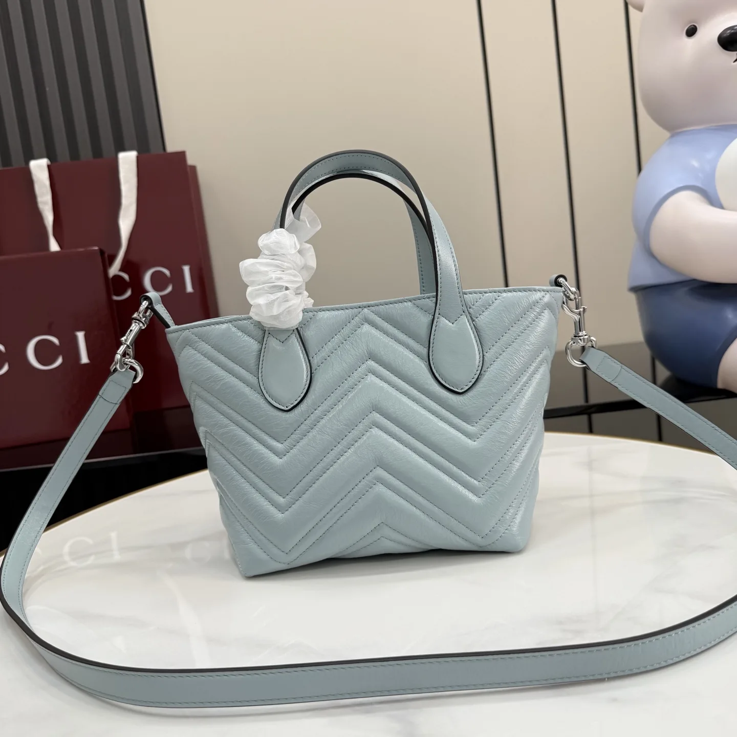 Gucci Blue Marmont GG Supreme Canvas Tote Bag product photo from LabelPicks
