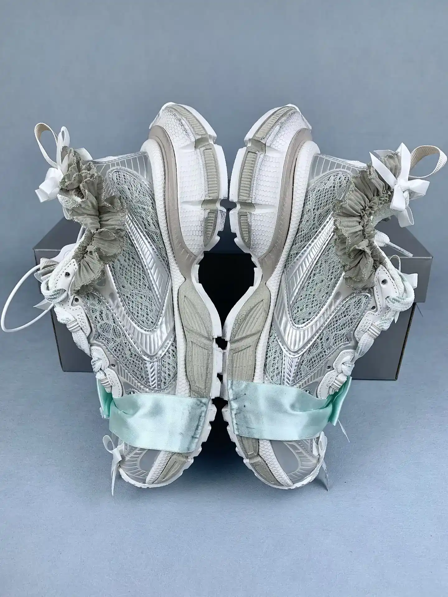 3XL Lace Sneaker in Taupe/White/Light Blue product photo from LabelPicks