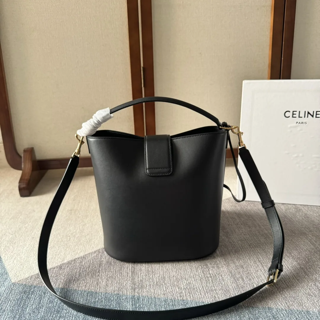 Celine Louise Black Calfskin Bucket Bag product photo from LabelPicks