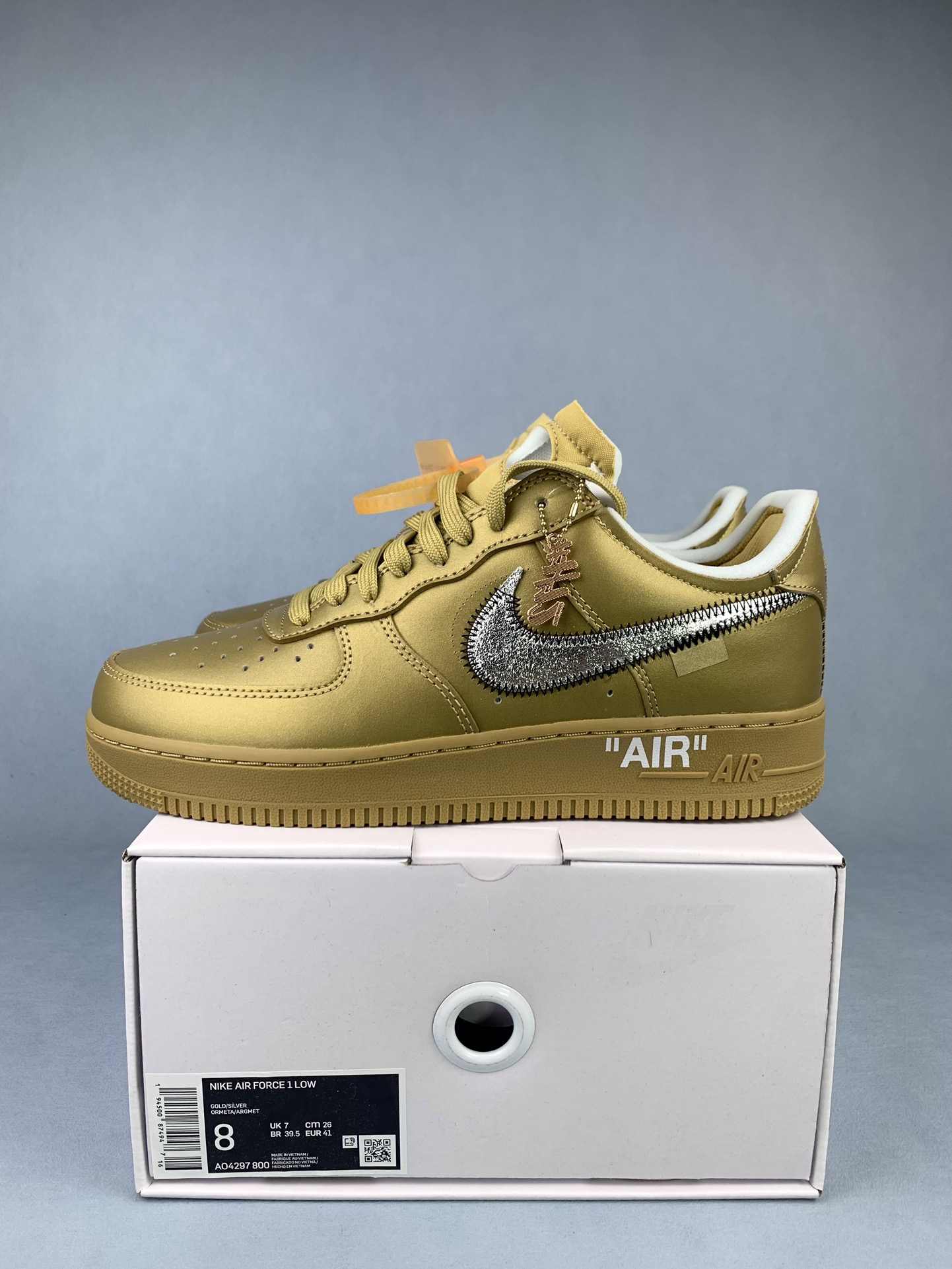 Off-White x Nike Air Force 1 Low 'Champagne Gold' Custom Shoes