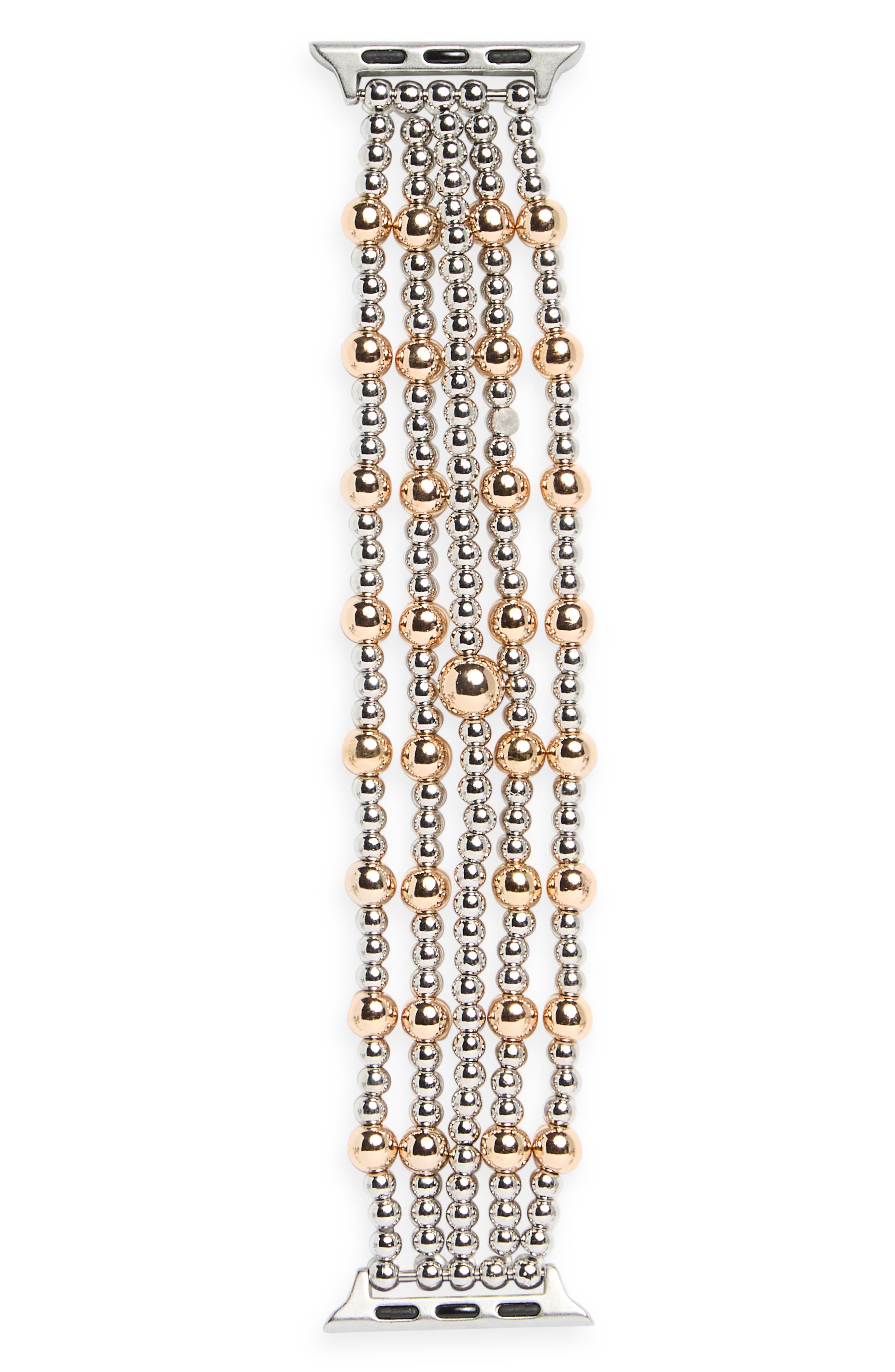 NORDSTROM RACK Beaded Multistrand Apple Watch® Watchband