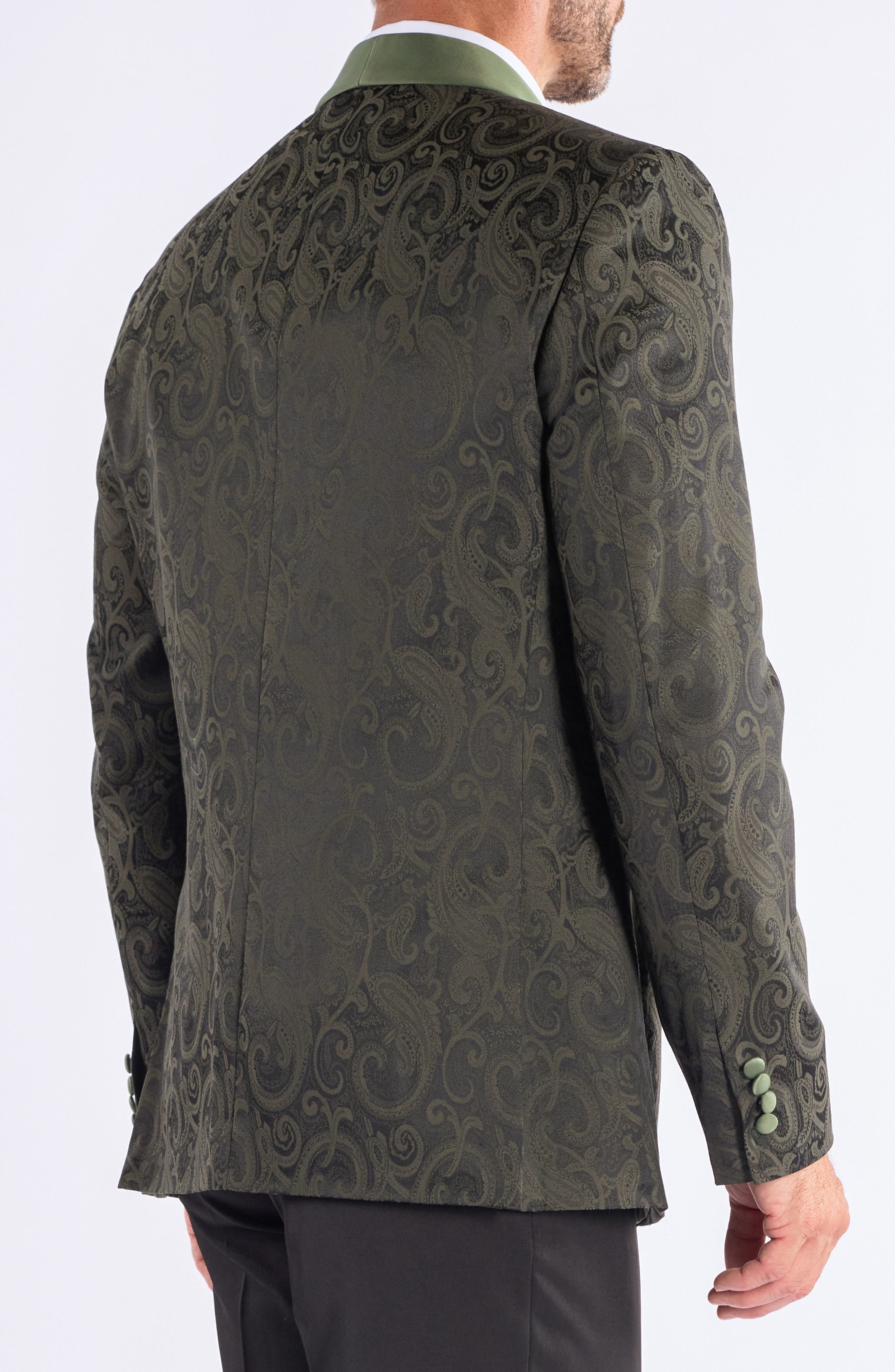 SAVILE ROW CO Paisley Jacquard Evening Jacket