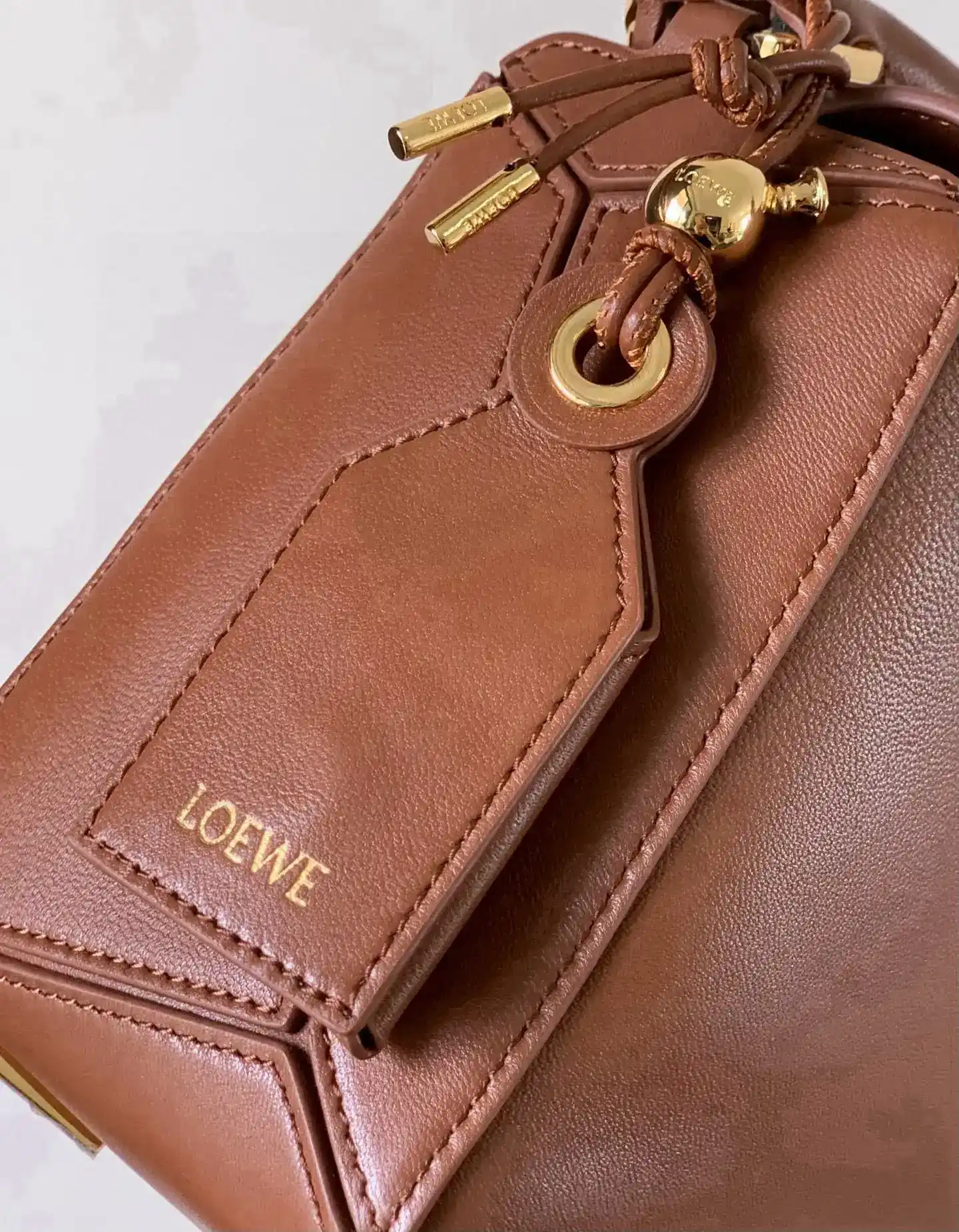 Loewe Brown Puzzle Lambskin Top Handle Bag product photo from LabelPicks