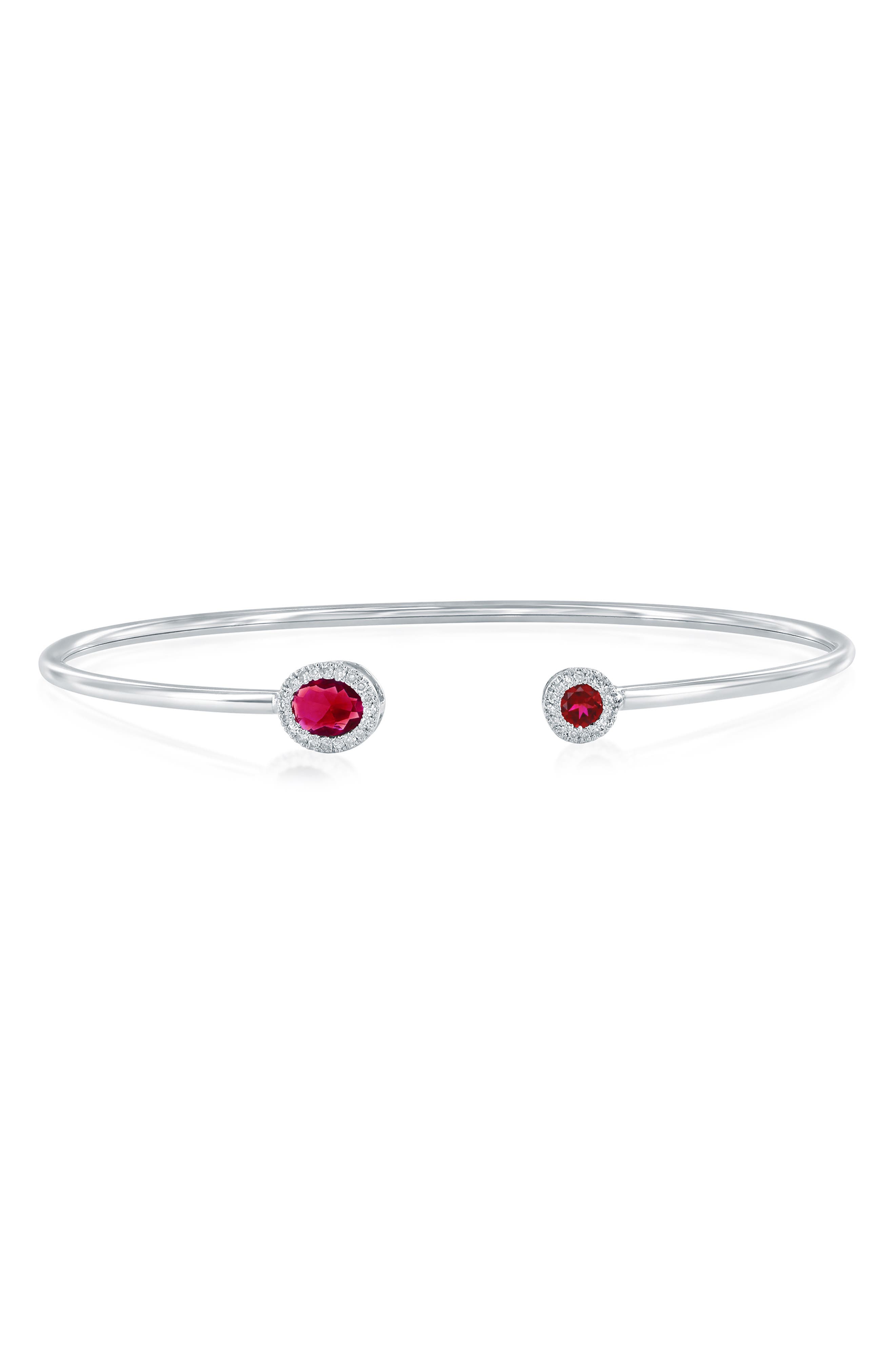 SIMONA Sterling Silver Lab Grown Diamond Bangle Bracelet