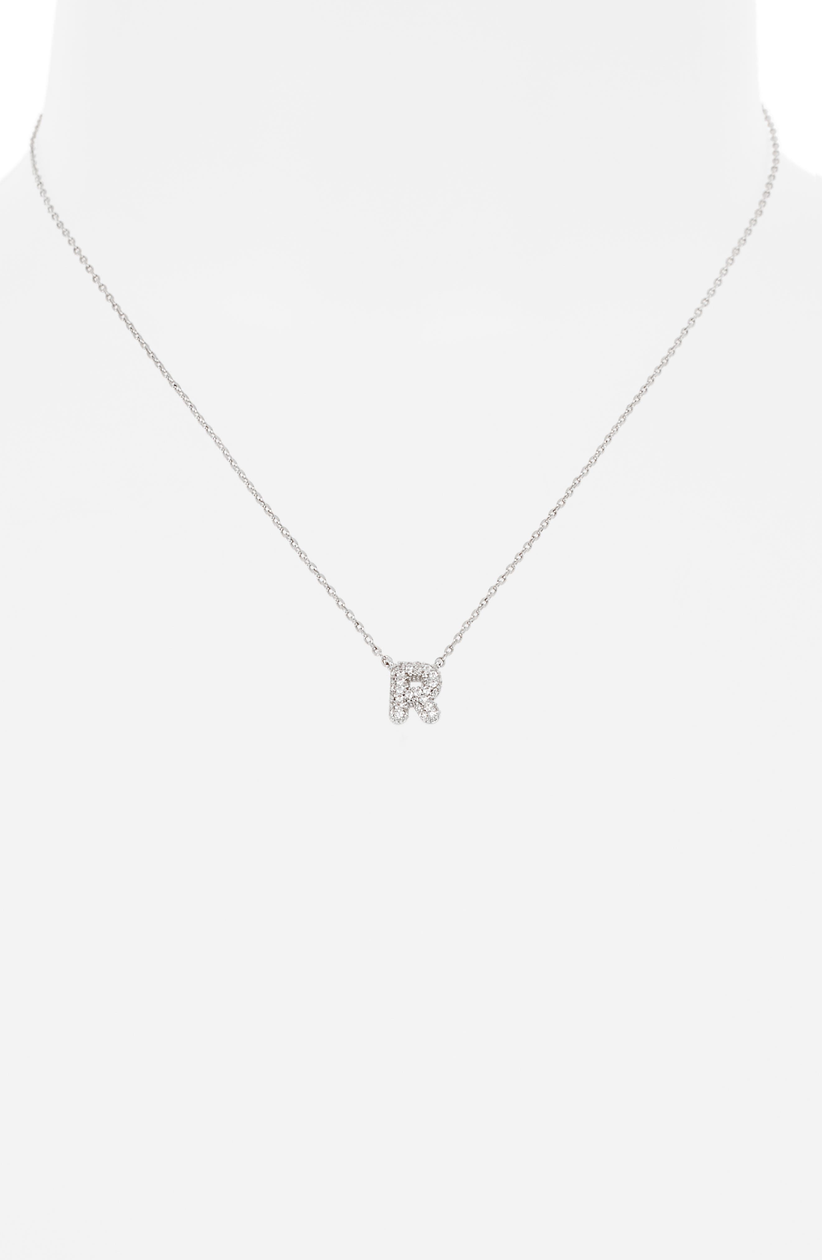 Leith Cubic Zirconia Initial Pendant Necklace