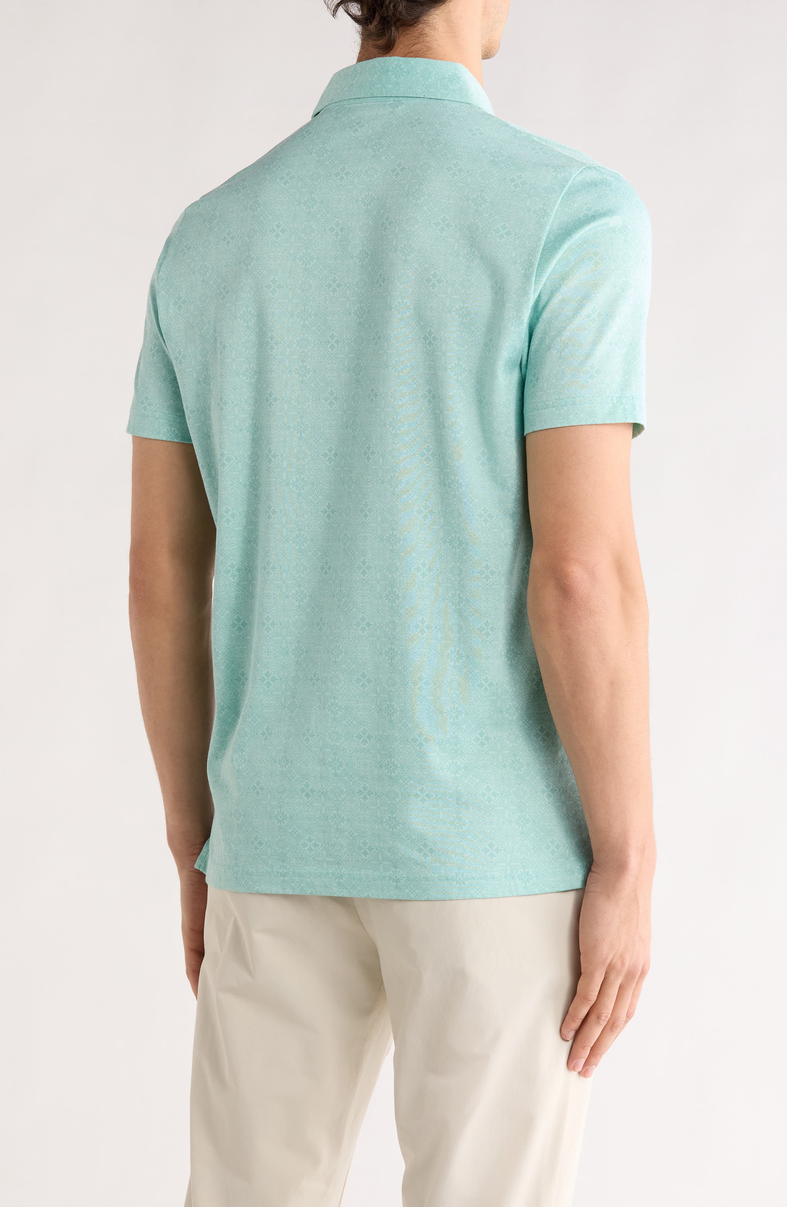 TravisMathew Acropolis Geo Print Cotton Blend Polo