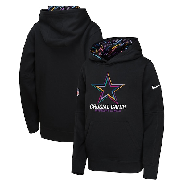 Dallas Cowboys Nike Youth 2024 NFL Crucial Catch Pullover Hoodie - Black
