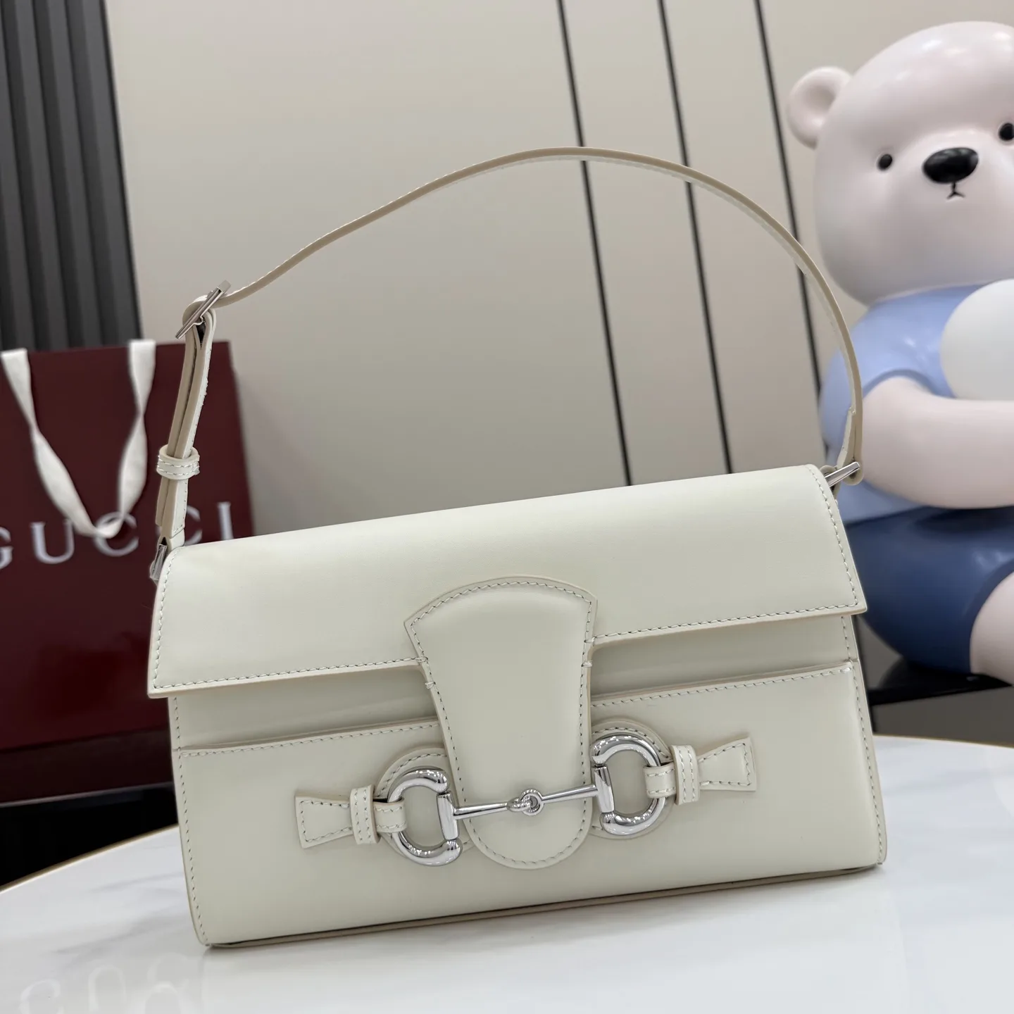 Gucci White Horsebit Shoulder Bag product photo from LabelPicks