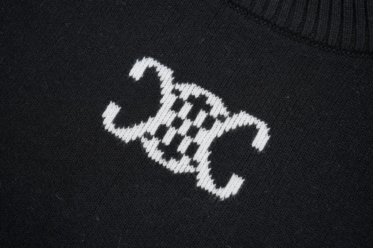 CELINE Black Triomphe Jacquard Cotton Crewneck Sweater product photo from LabelPicks