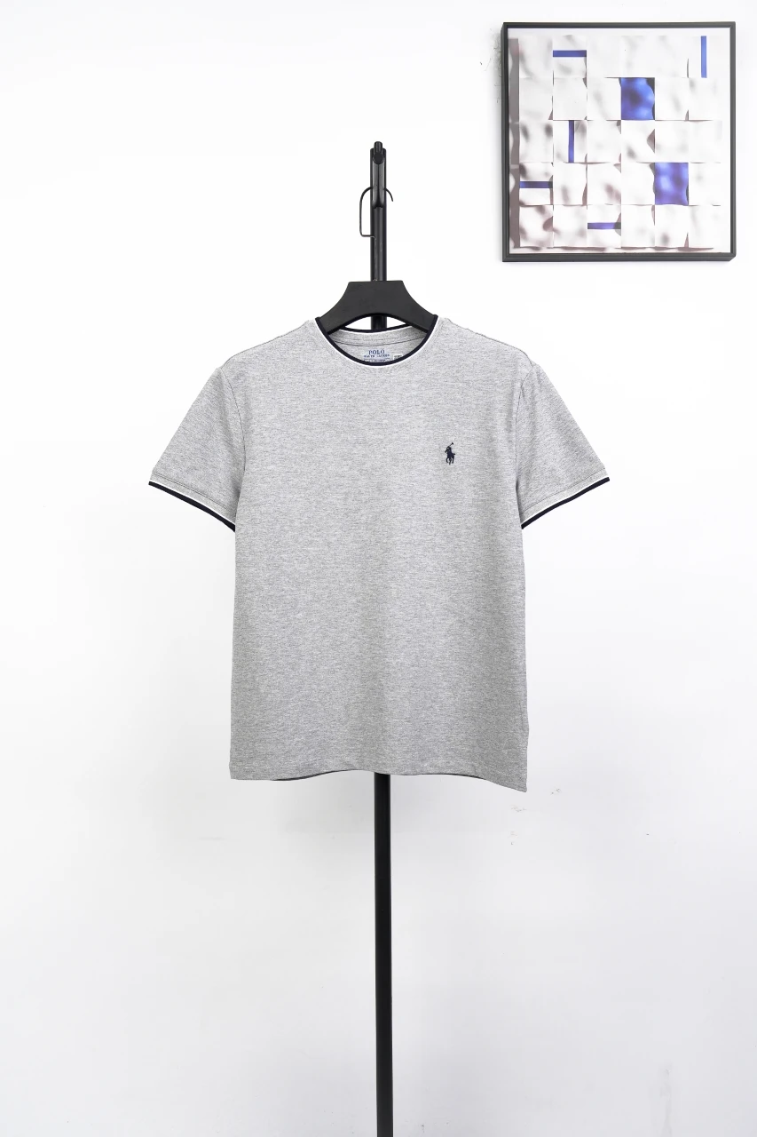 Ralph Lauren Grey Contrast Trim Pony Embroidered T-Shirt product photo from LabelPicks