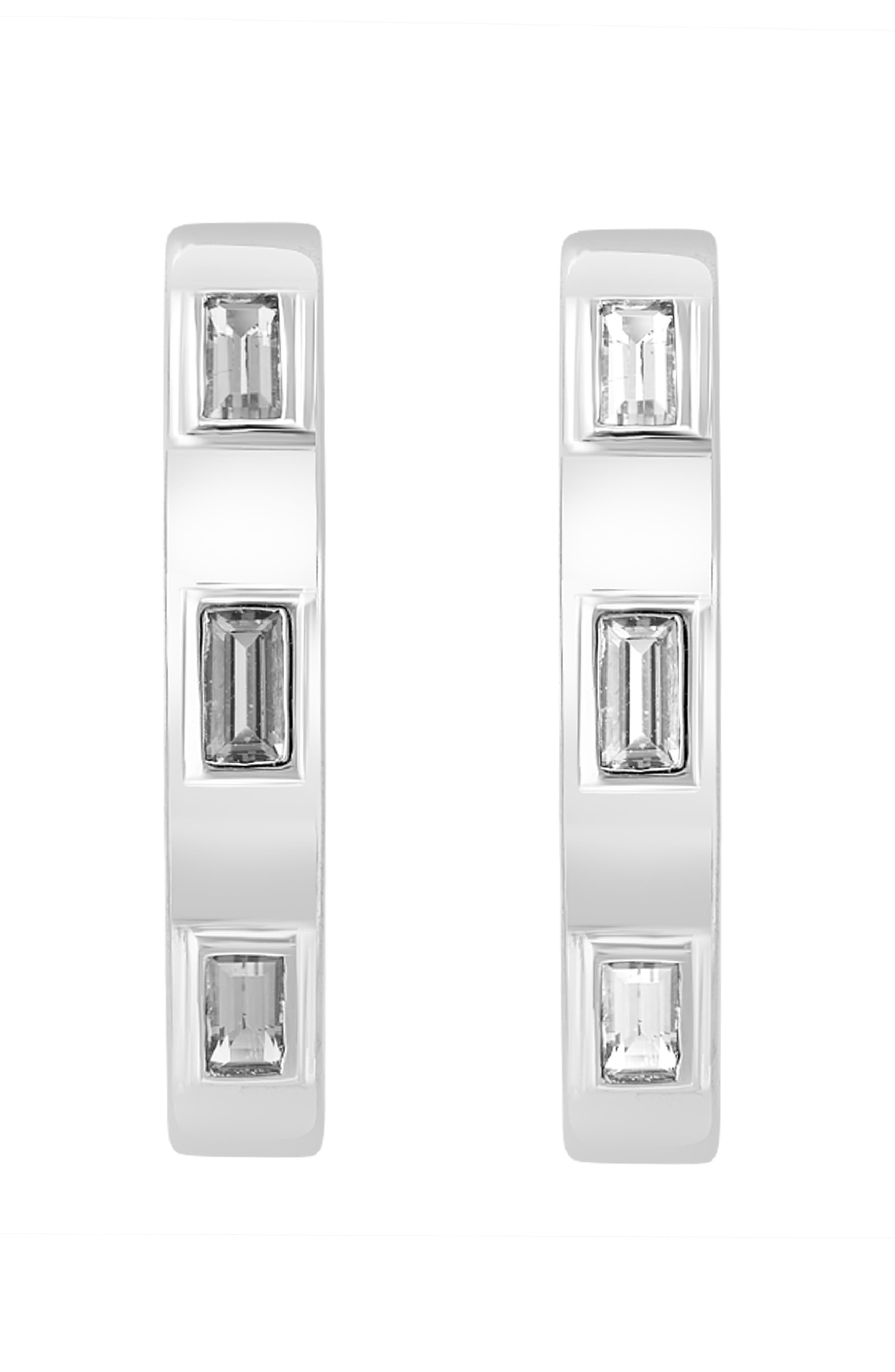 EFFY White Topaz Hoop Earrings