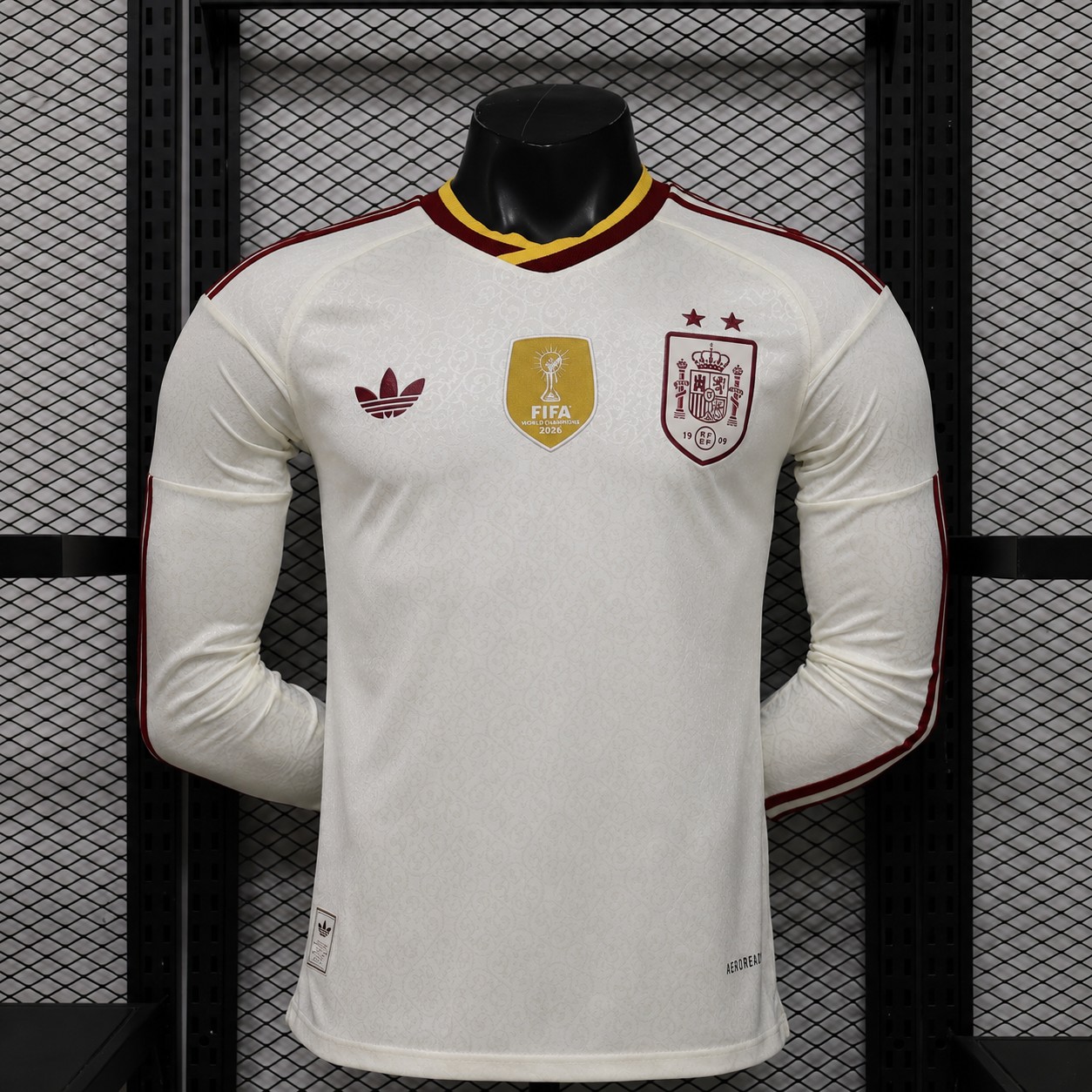 Spain Away Long Sleeves Jersey Player Version World Cup 2026 (Two stars)
