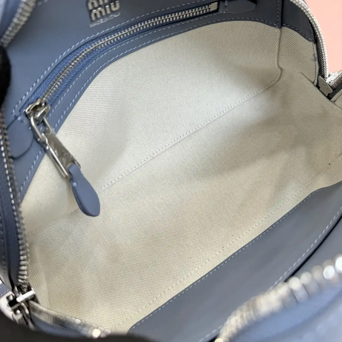 Miu Miu Vivant Blue Lambskin Top Handle Bag product photo from LabelPicks