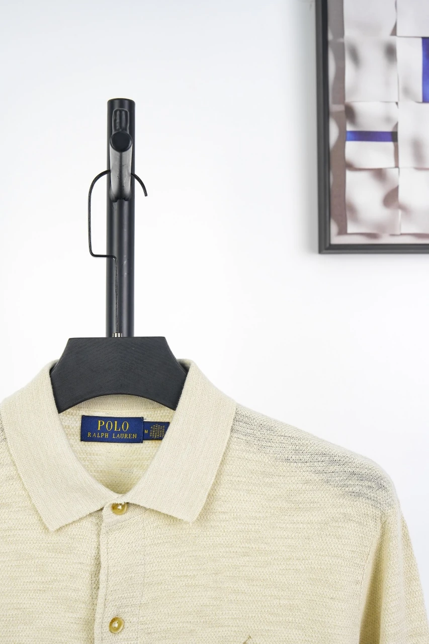 Ralph Lauren Beige Pony Embroidered Cotton Linen Polo Shirt product photo from LabelPicks