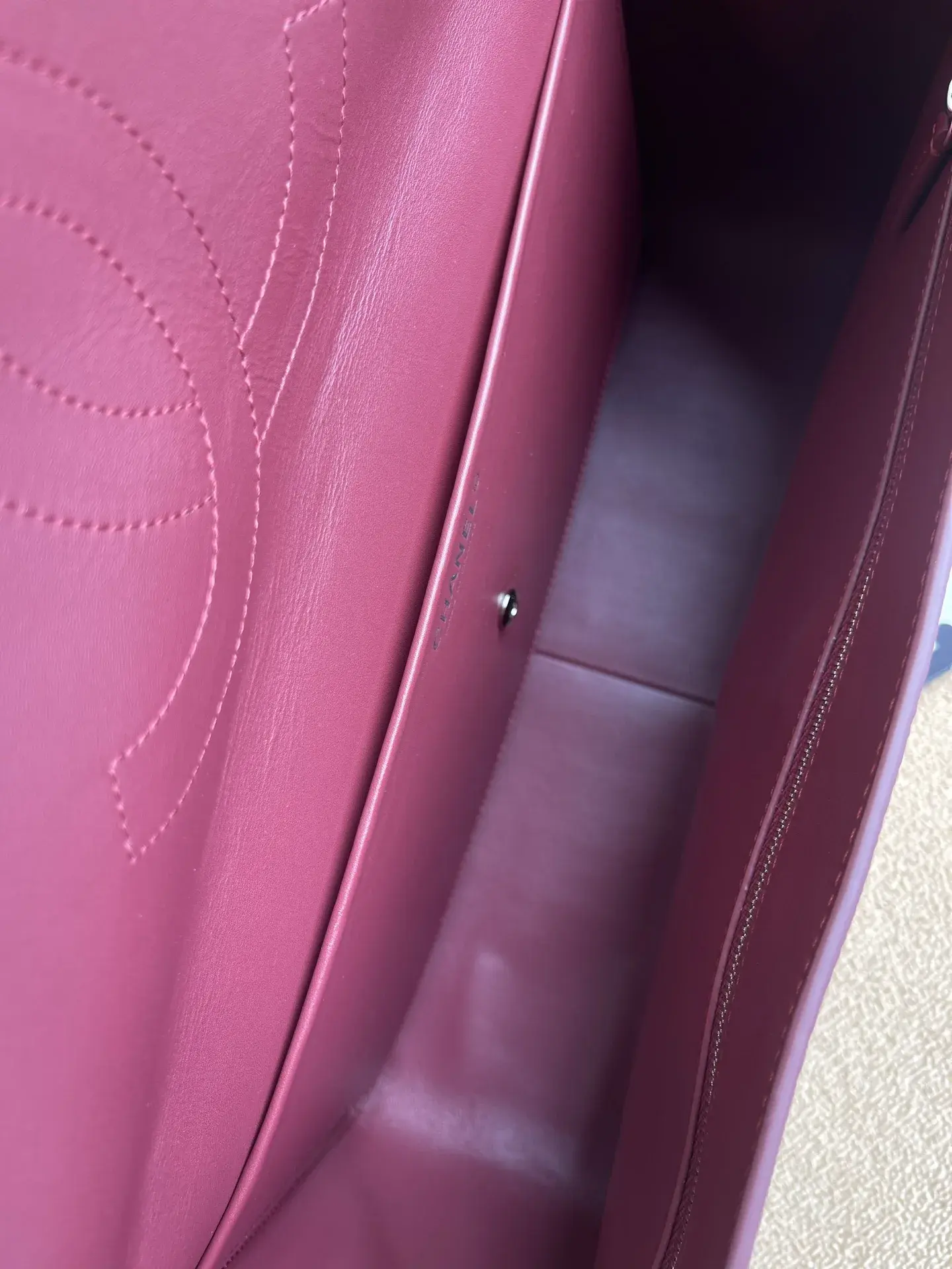 Chanel Burgundy Classic Flap Grained Leather Top Handle Bag product photo from LabelPicks
